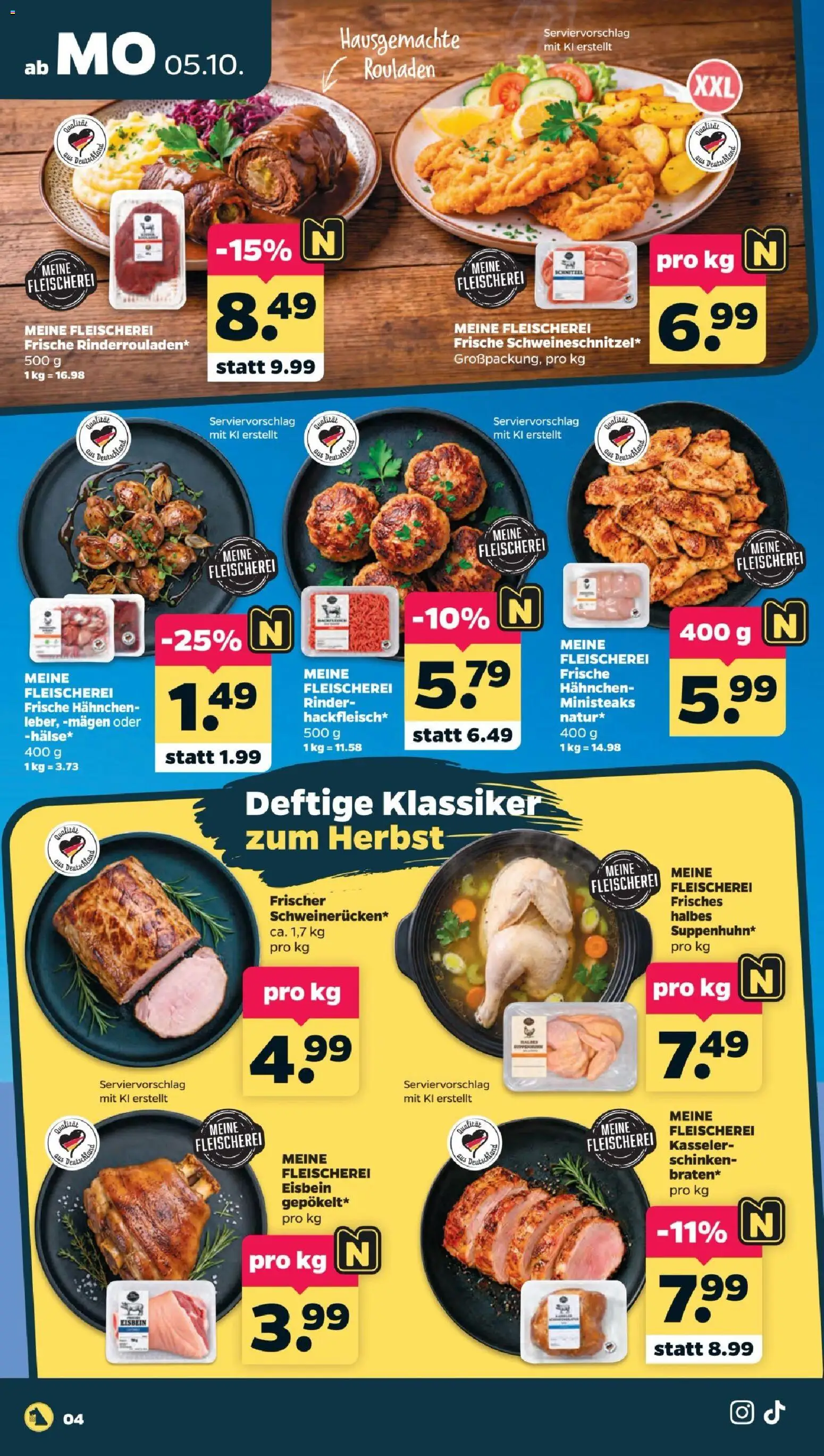 Netto Prospekt – gültig ab 05.10.2026 | Seite: 4 | Produkte: Hahnchen, Schnitzel, Schinken