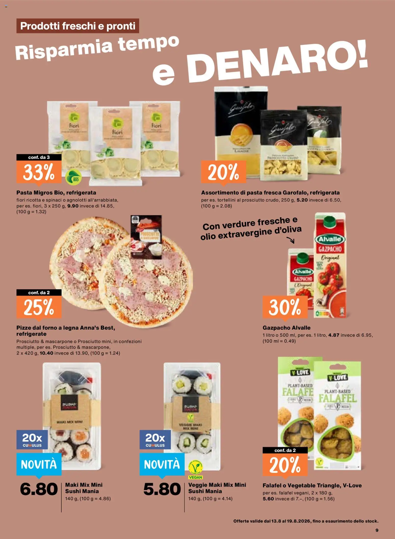 Migros aktionen IT – gültig ab 13.08.2026 | Seite: 9 | Produkte: Mascarpone, Pizza, Pasta, Ricotta