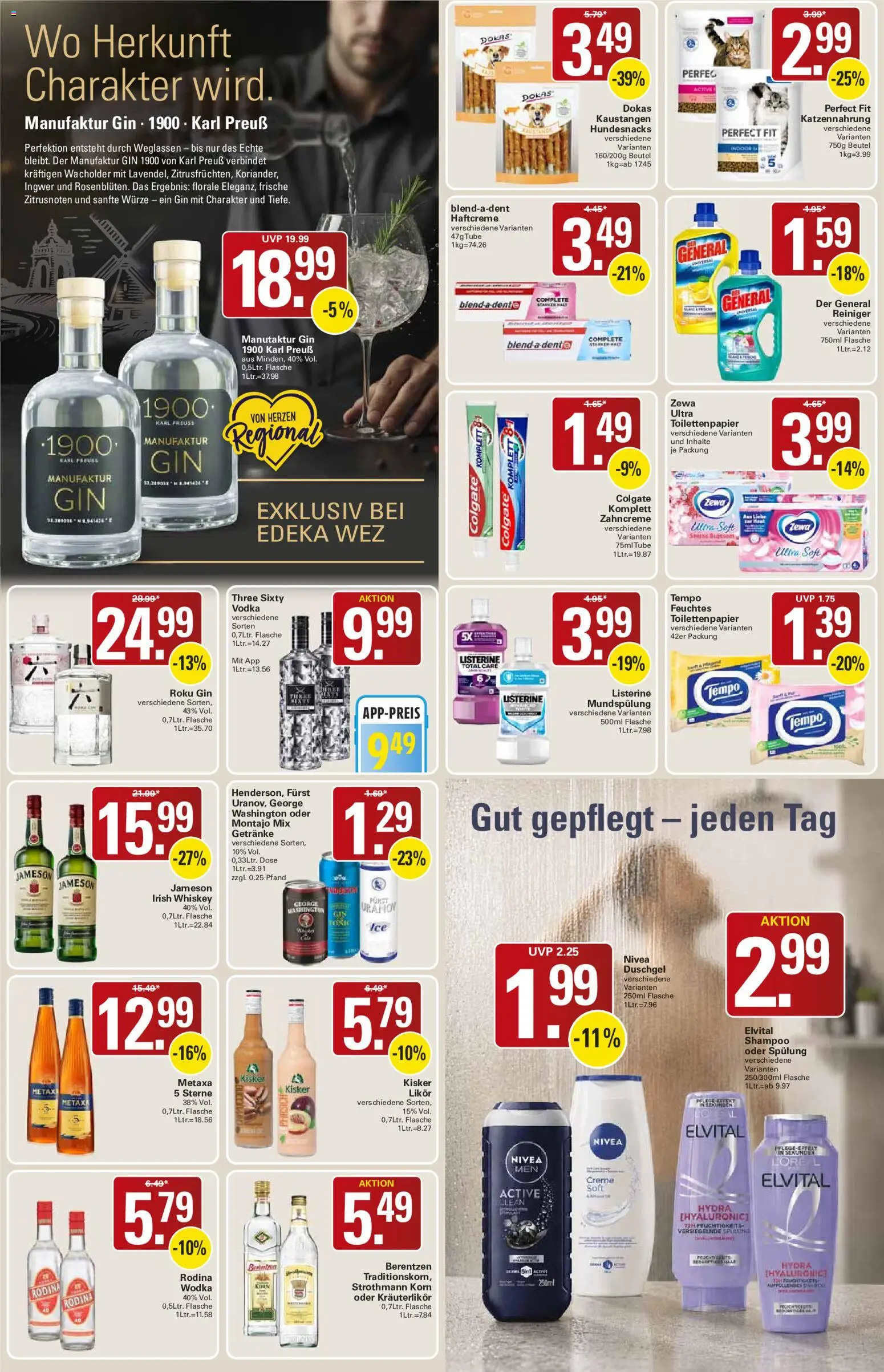 WEZ Prospekt – gültig ab 27.07.2026 | Seite: 15 | Produkte: Duschgel, Gin, Whiskey, Listerine