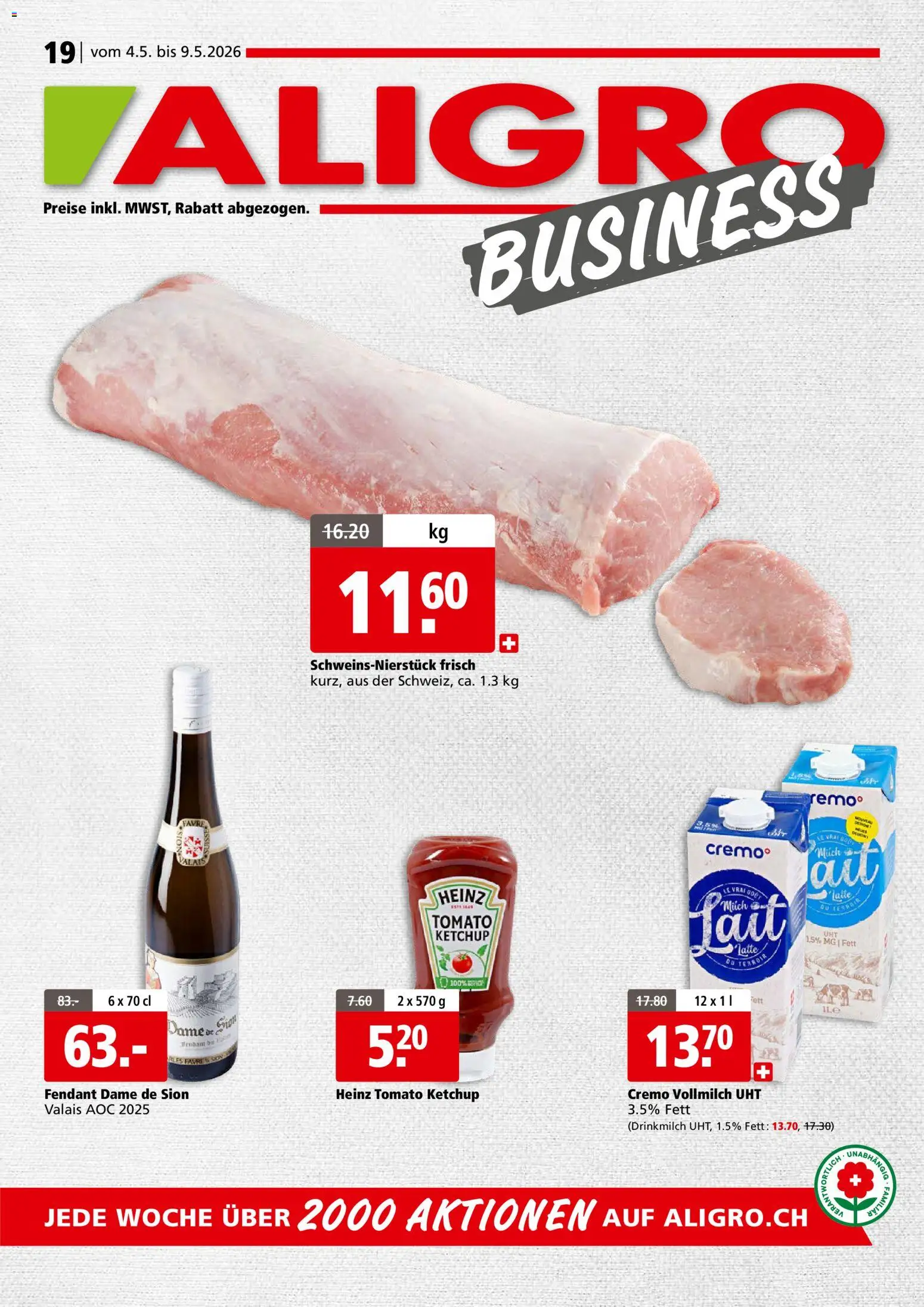 Aligro aktionen Business Chavannes, Matran, Genf, Sitten – gültig ab 04.05.2026 | Seite: 1 | Produkte: Ketchup