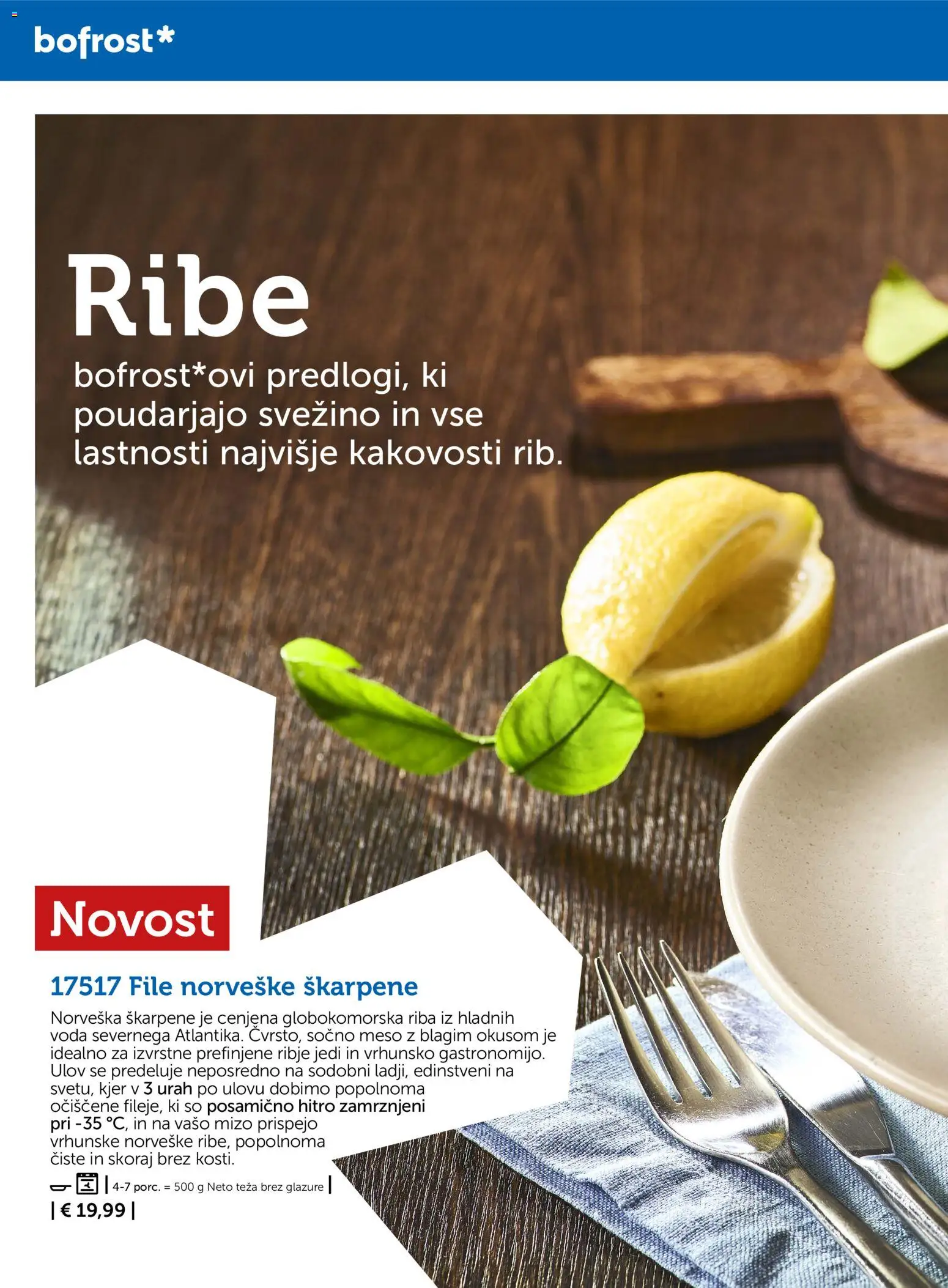Novi Bofrost katalog ponudbe – veljaven od 01.10.2026 | Stran: 56 | Izdelki: Teza, Ribe, Riba, Voda
