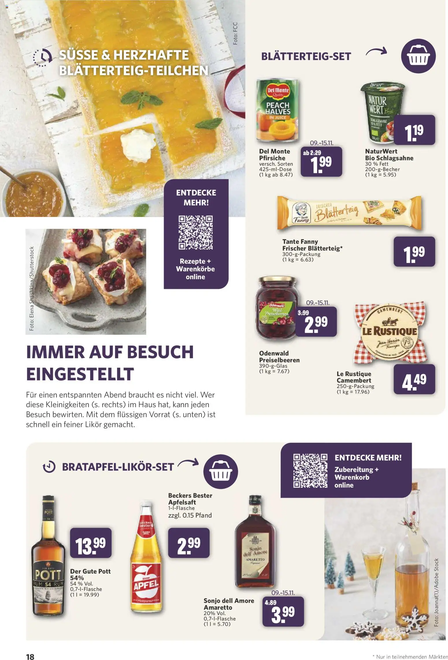 Combi myTime November 2026 – gültig ab 31.10.2026 | Seite: 18 | Produkte: Schlagsahne, Rum, Äpfel, Camembert