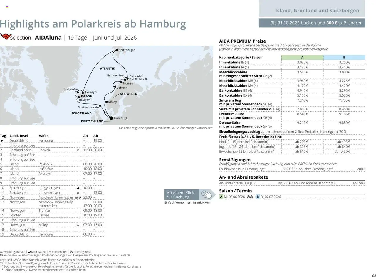 Aida Sommer 2026 – gültig ab 01.03.2026 | Seite: 68 | Produkte: Bett