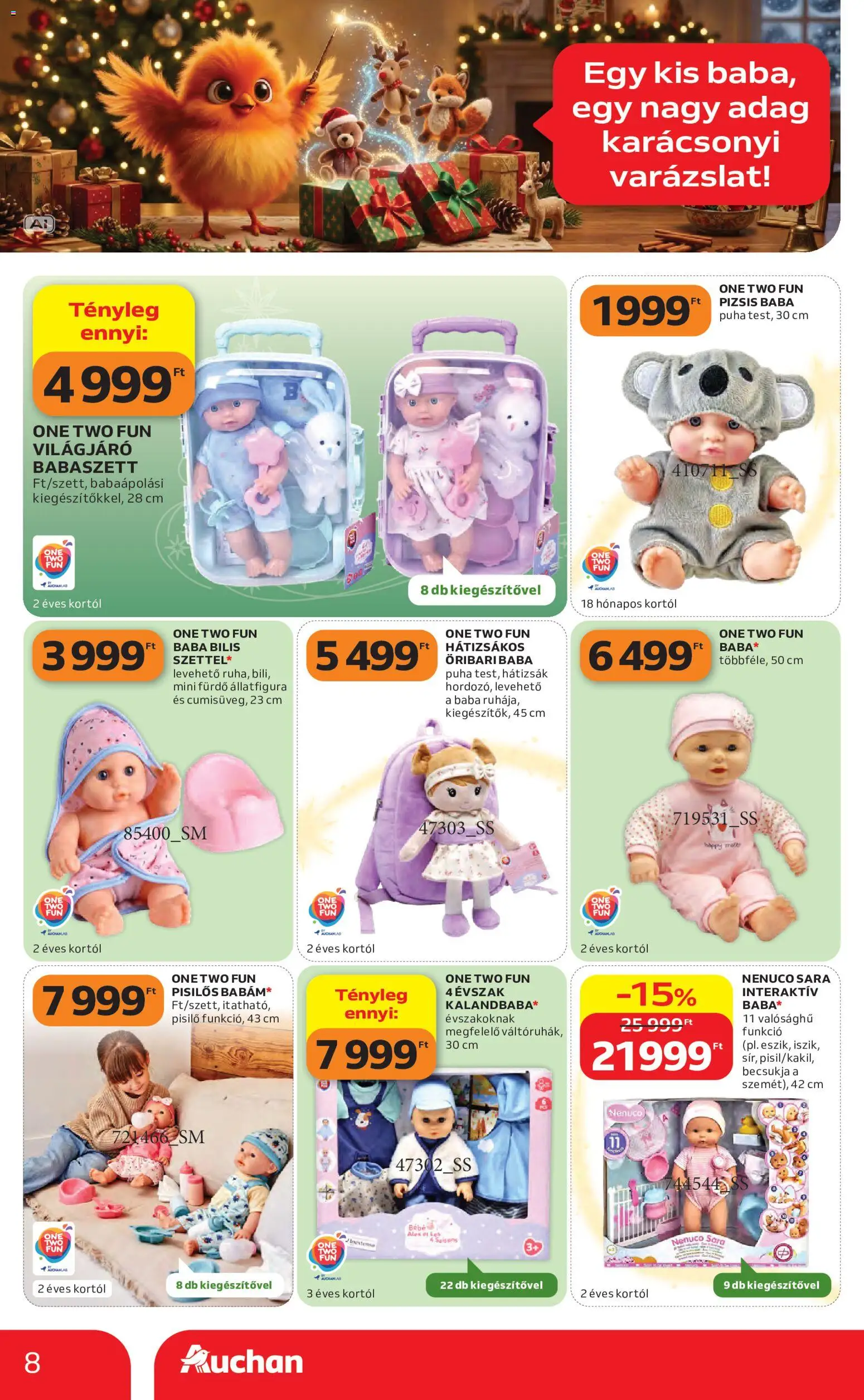 Auchan akciós ujság - amely érvényes a következő dátumtól: 2026.10.22. | Oldal: 8 | Termékek: Hátizsák, Baba