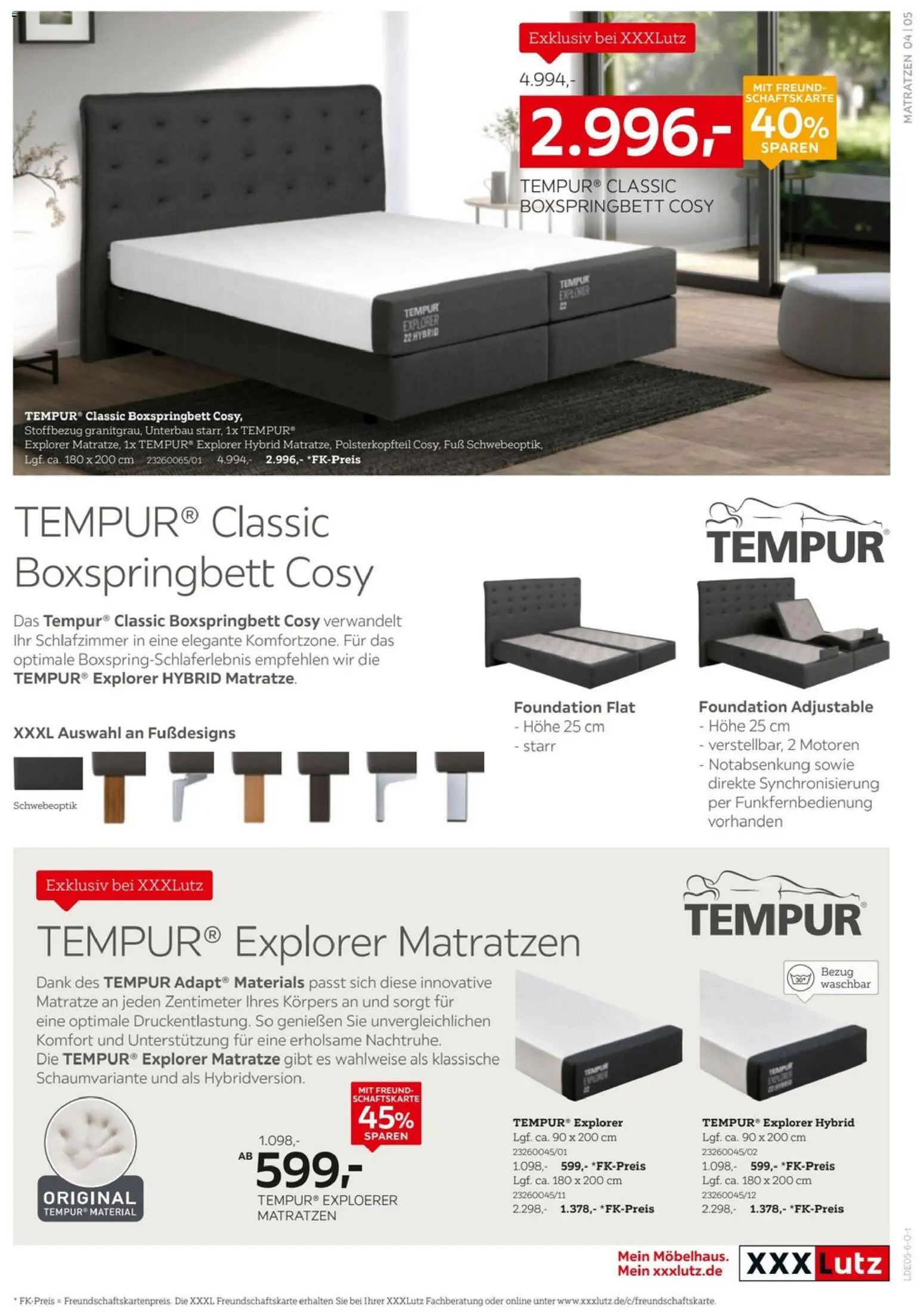XXXLutz TEMPUR – gültig ab 09.05.2026 | Seite: 5 | Produkte: Matratze, Boxspringbett, Foundation
