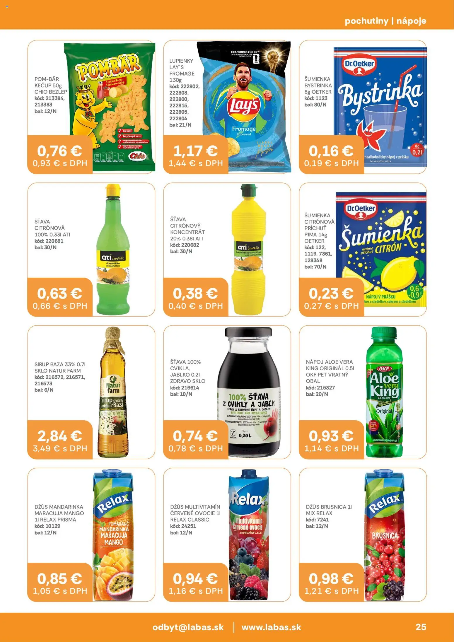 Nové Labaš akcie – leták je platný od 14.08.2026 | Strana: 25 | Produkty: Multivitamín, Aloe Vera, Mango, Šťava