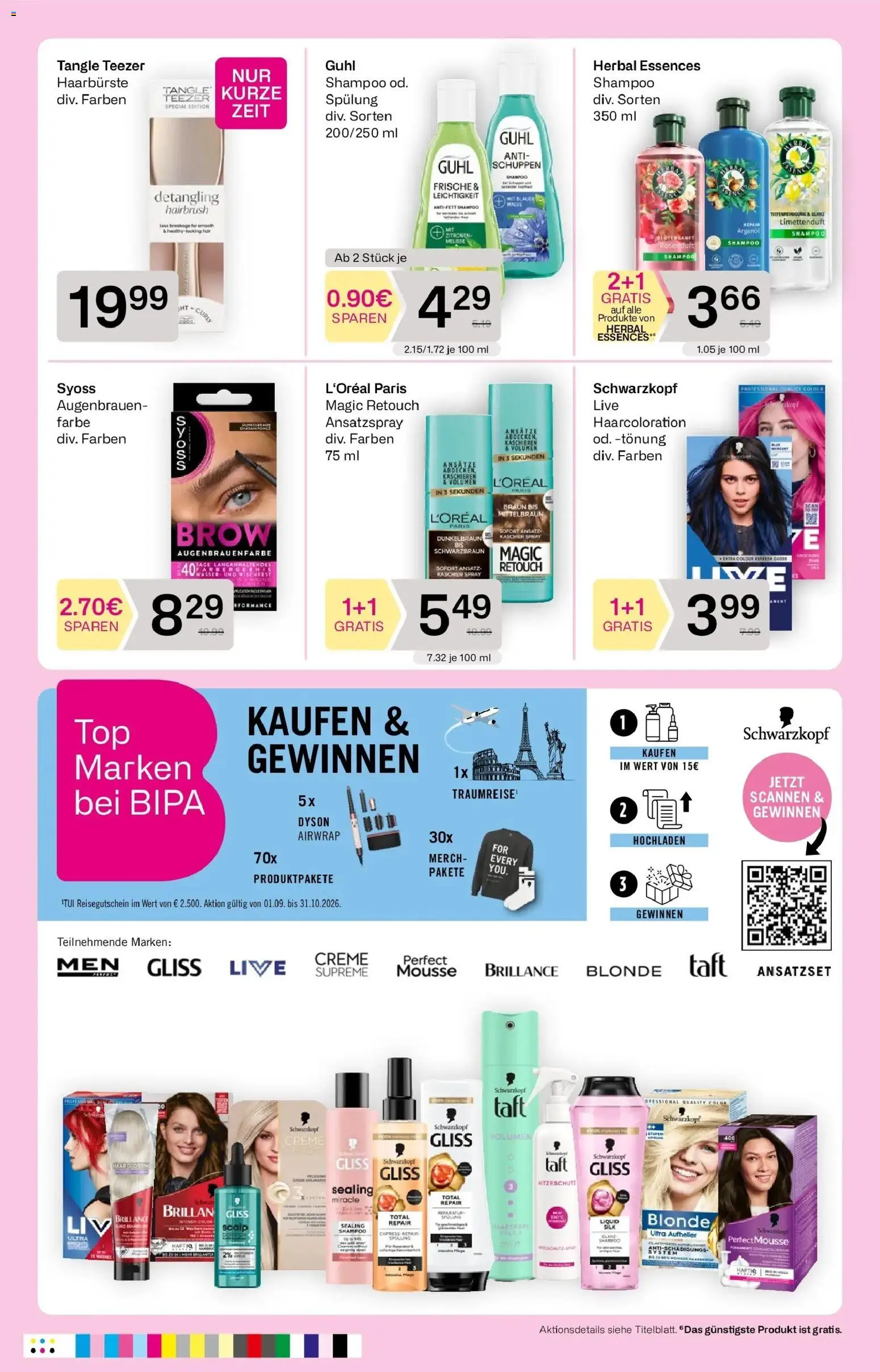 Bipa Aktuelles Flugblatt von 15.10.2026 - Aktuelle Angebote | Seite: 5 | Produkte: Aufheller, Shampoo, Spülung, Creme