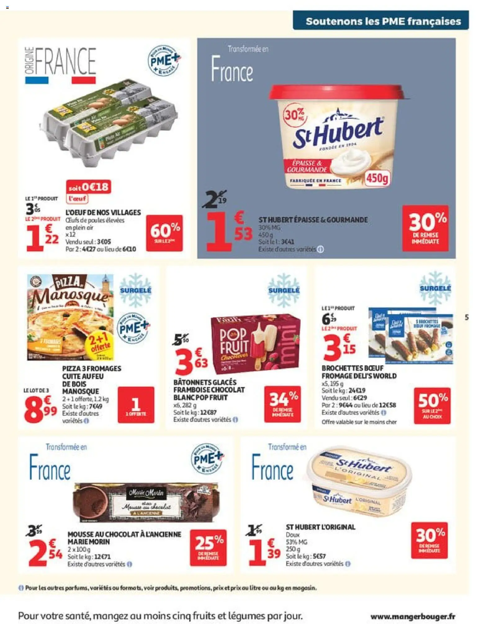 {H1} | Page: 5 | Produits: Mousse, Beurre, Œufs, Pizza