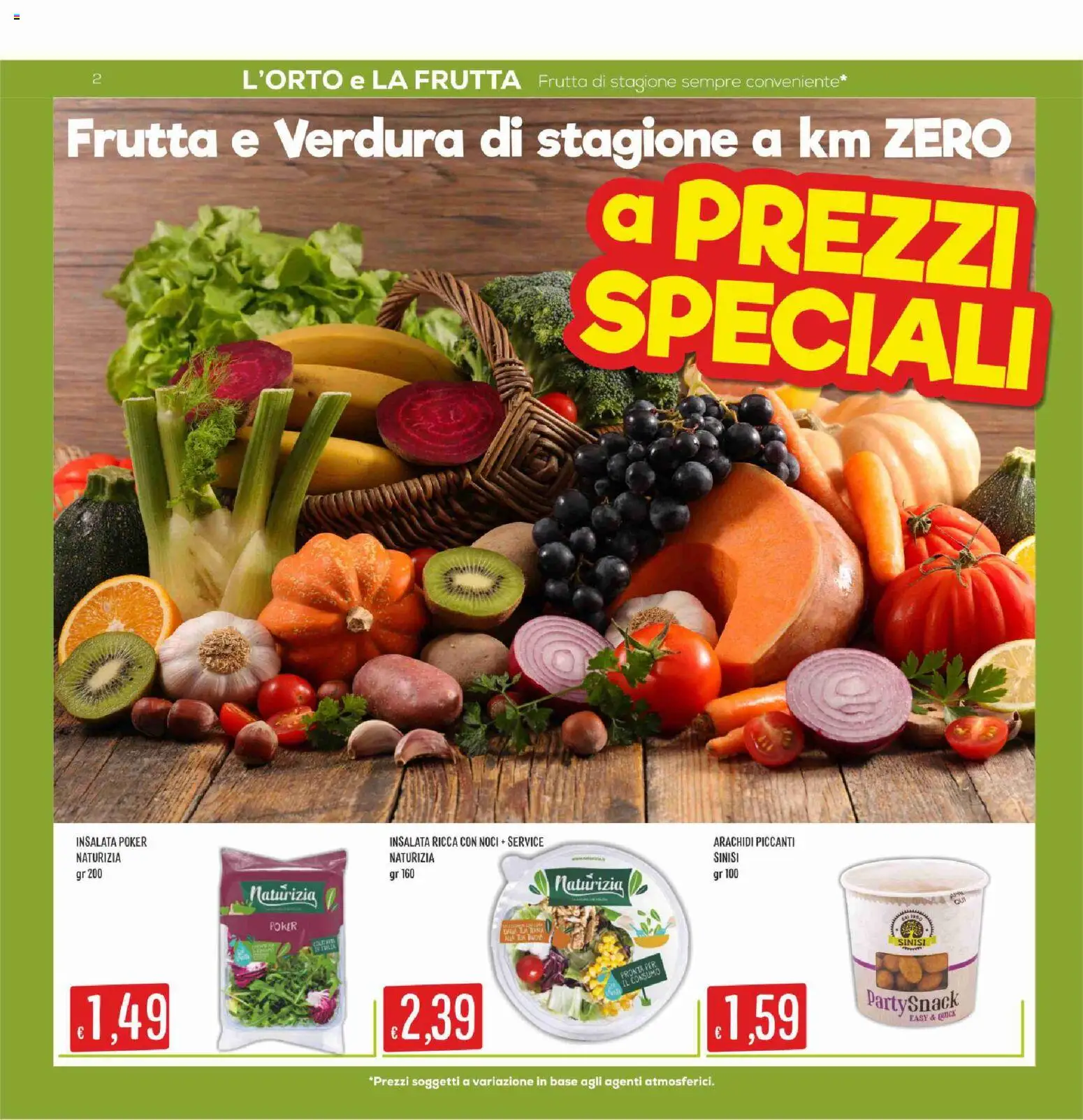 Volantino SISA del 03/09/2026 | Pagina: 2 | Prodotti: Insalata, Frutta, Noci, Arachidi
