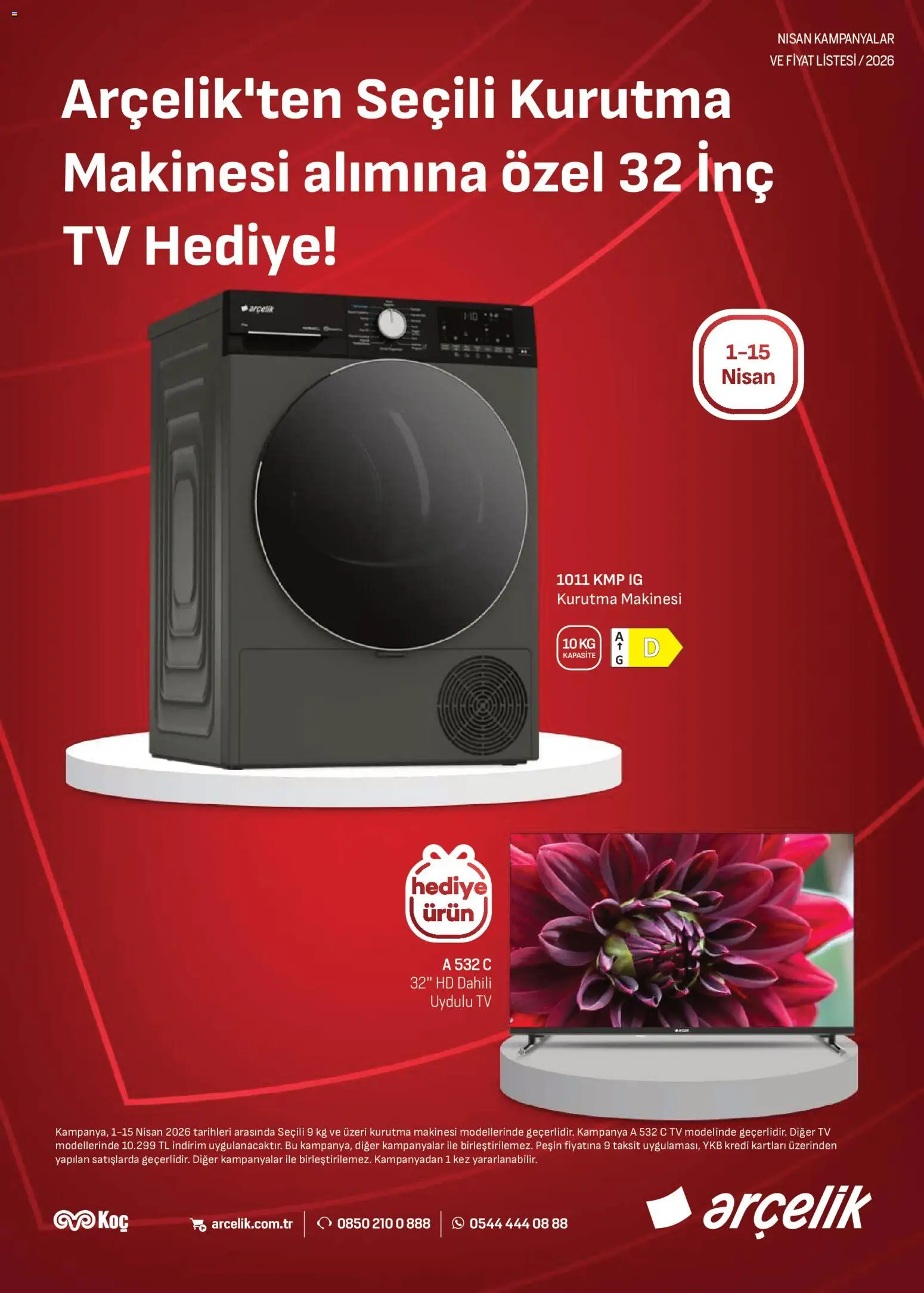 Arçelik Katalog - 01.04.2026 tarihinden itibaren geçerlidir | Sayfa: 5 | Ürünler: Kurutma makinesi, TV