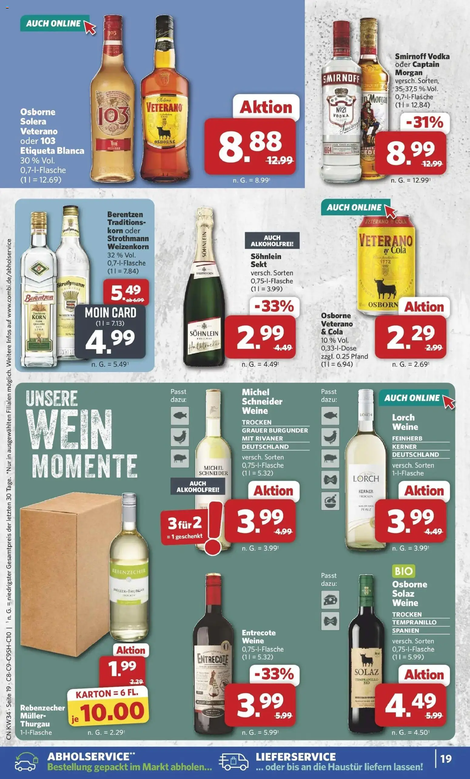 Combi Prospekt Borchen (ab 17.08.2026) zum Blättern | Seite: 19 | Produkte: Cola, Entrecote, Vodka, Berentzen