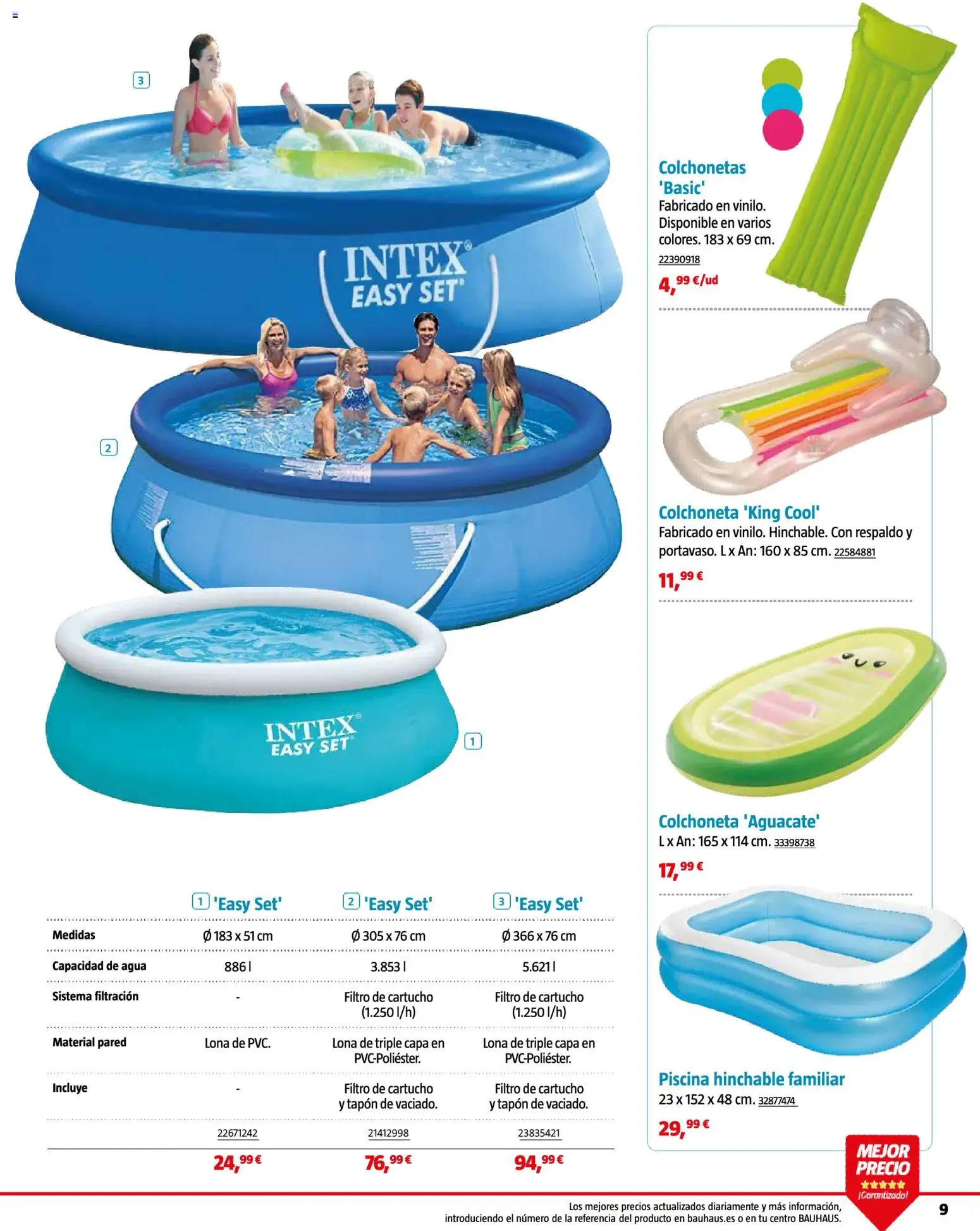 Bauhaus Piscinas 2026 │ válido desde el 01.06.2026 | Página: 9 | Productos: Colchoneta