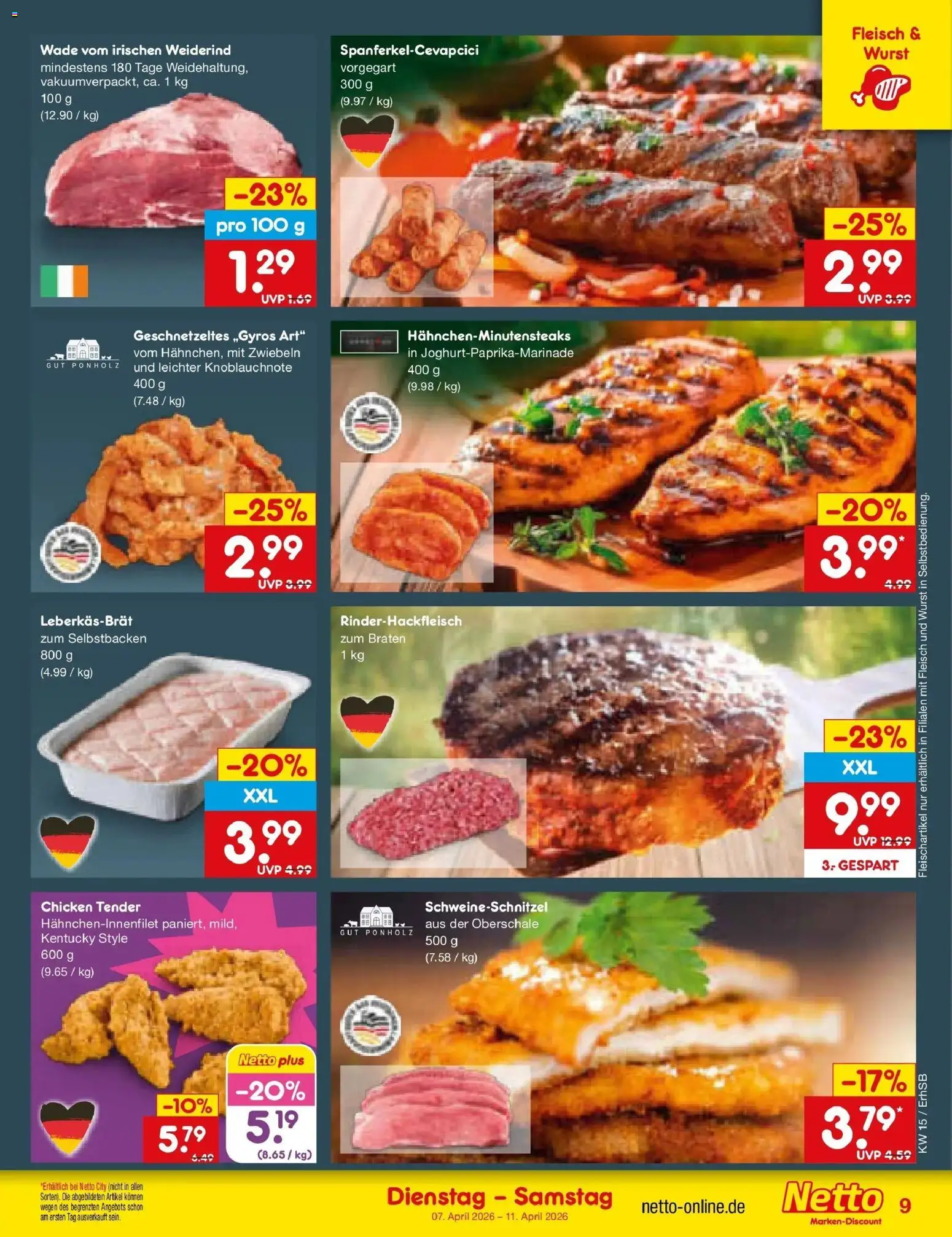 Netto Marken-Discount Prospekt München	 – gültig ab 07.04.2026 | Seite: 11 | Produkte: Zwiebeln, Wurst, Fleisch