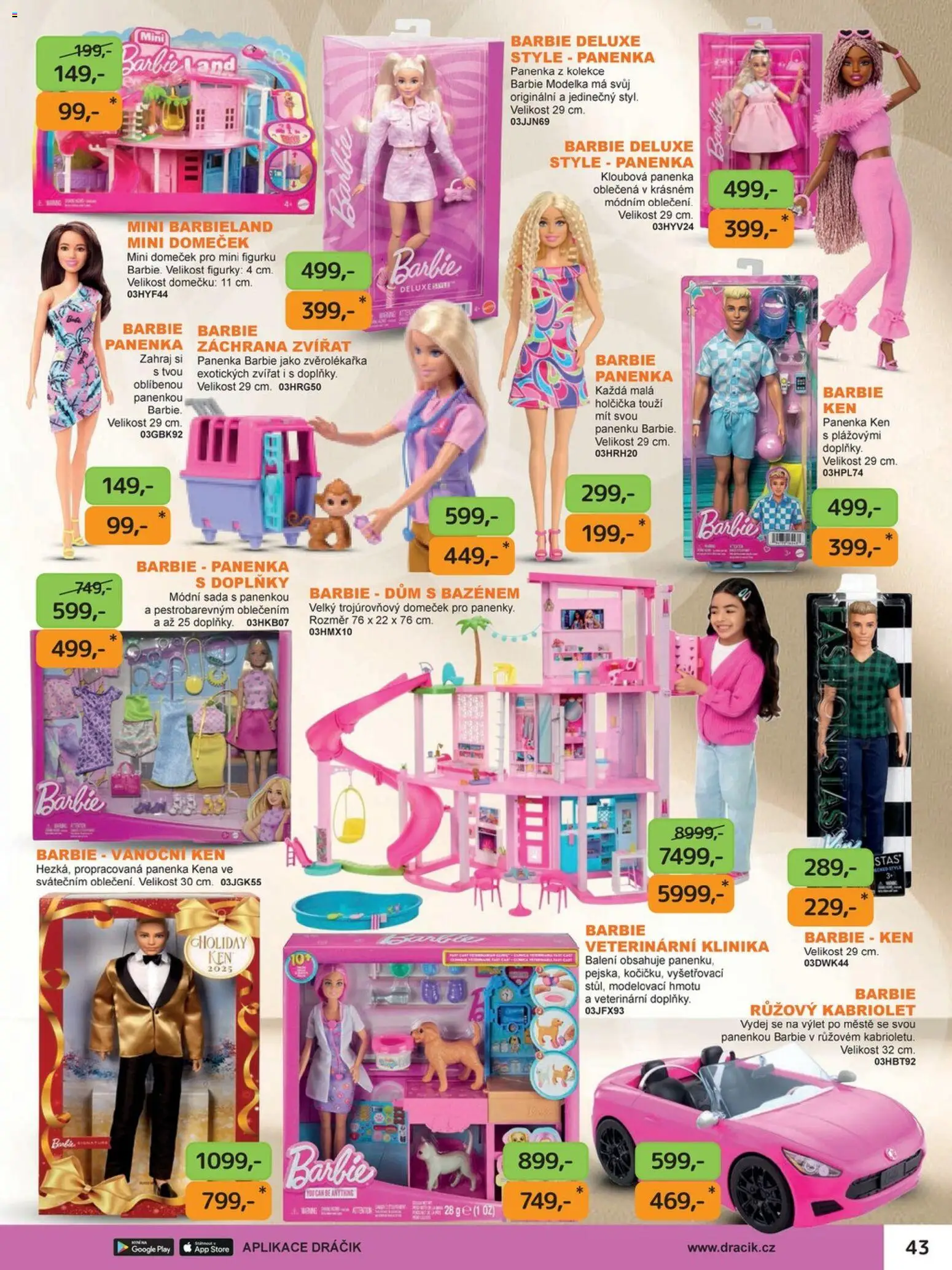 Dráčik katalog - Vánoce od 08.10.2026 | Strana: 43 | Produkty: Panenka, Deluxe, Figurky, Barbie