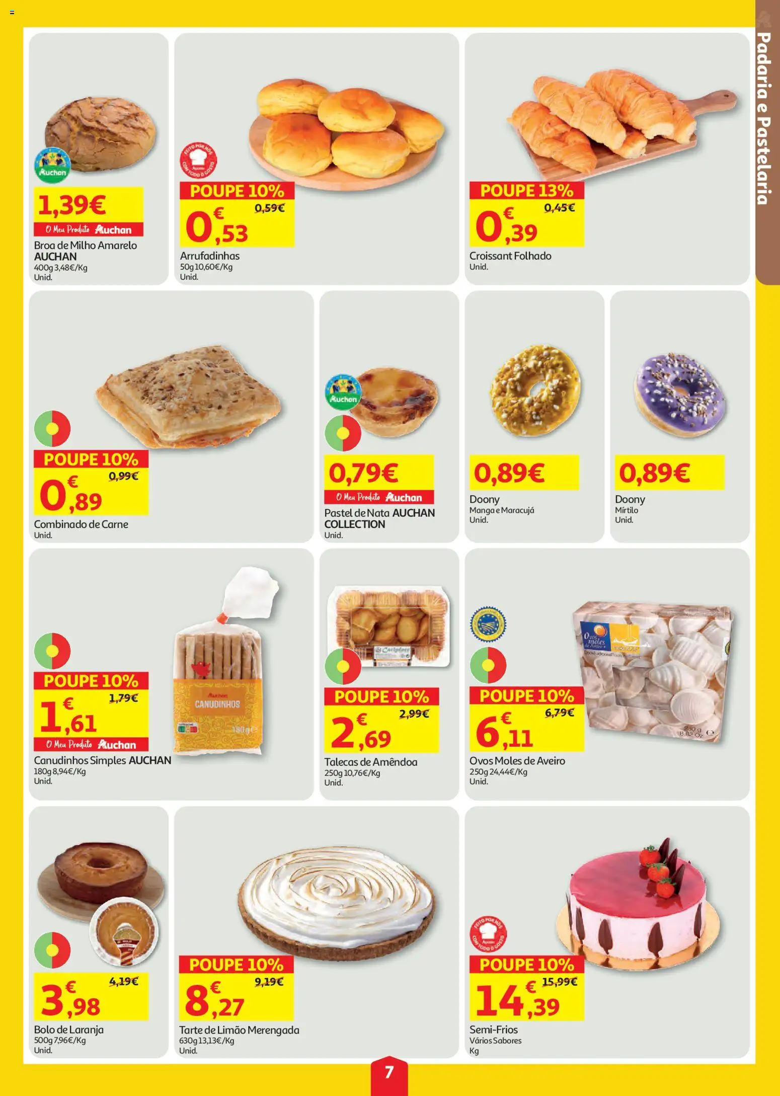 Auchan folheto │ válido de 23/07/2026 | Página: 7 | Produtos: Padaria, Bolo, Nata, Carne
