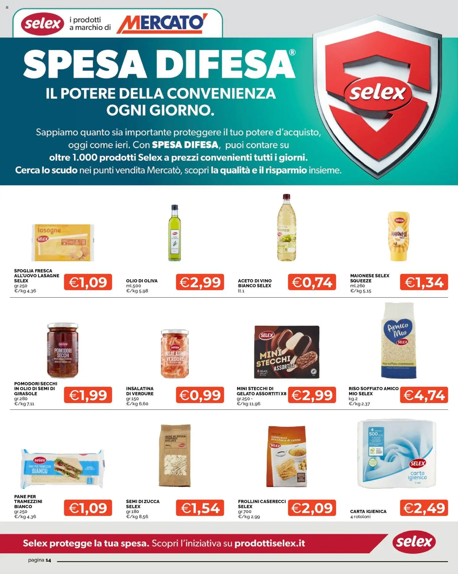 Volantino Mercatò del 27.05.2026 | Pagina: 14 | Prodotti: Carta igienica, Maionese, Zucchero, Olio di Oliva