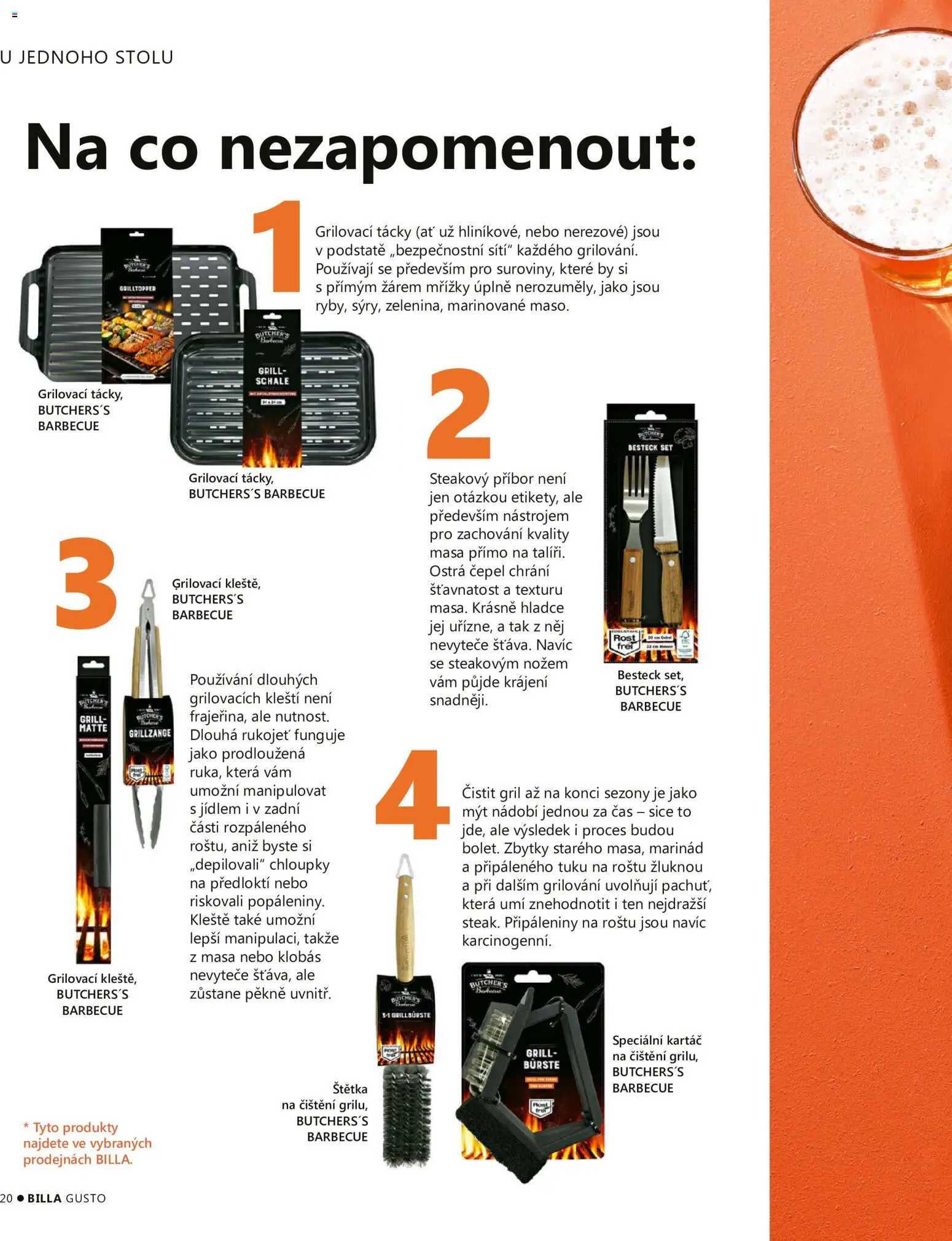 Billa leták - Gusto: Léto 2026 od 01.06.2026 | Strana: 20 | Produkty: Příbor, Grilování, Gril, Kartáč