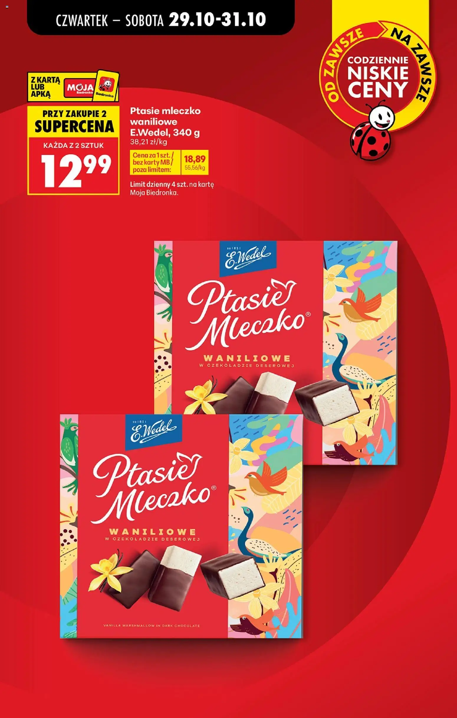 Biedronka gazetka od czwartku od 29.10.2026 | Strona: 5 | Produkty: Karta, Ptasie mleczko