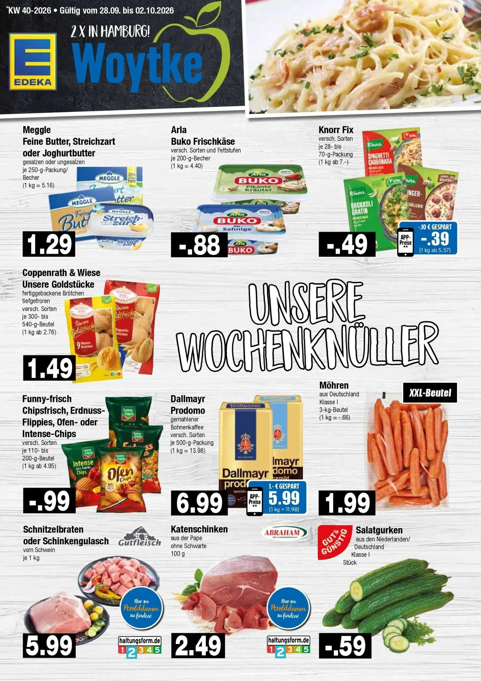 Edeka Prospekt Hamburg (ab 28.09.2026) » Angebote Online | Seite: 1 | Produkte: Ofen, Dallmayr, Chips, Frischkase
