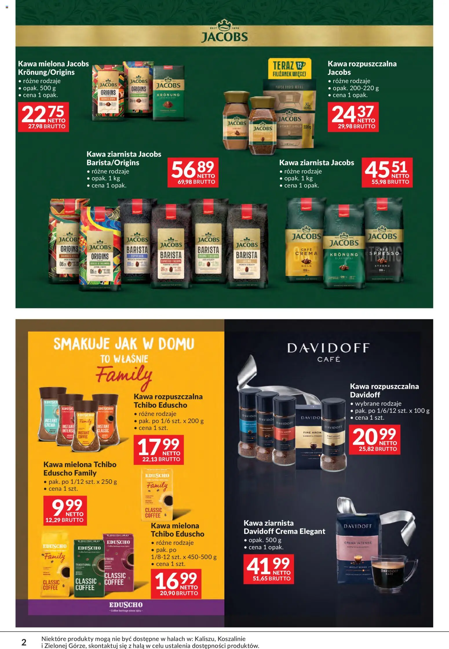 Makro gazetka - Kawa Herbata od 29.09.2026 | Strona: 2 | Produkty: Jacobs, Kawa ziarnista, Kawa, Kawa mielona