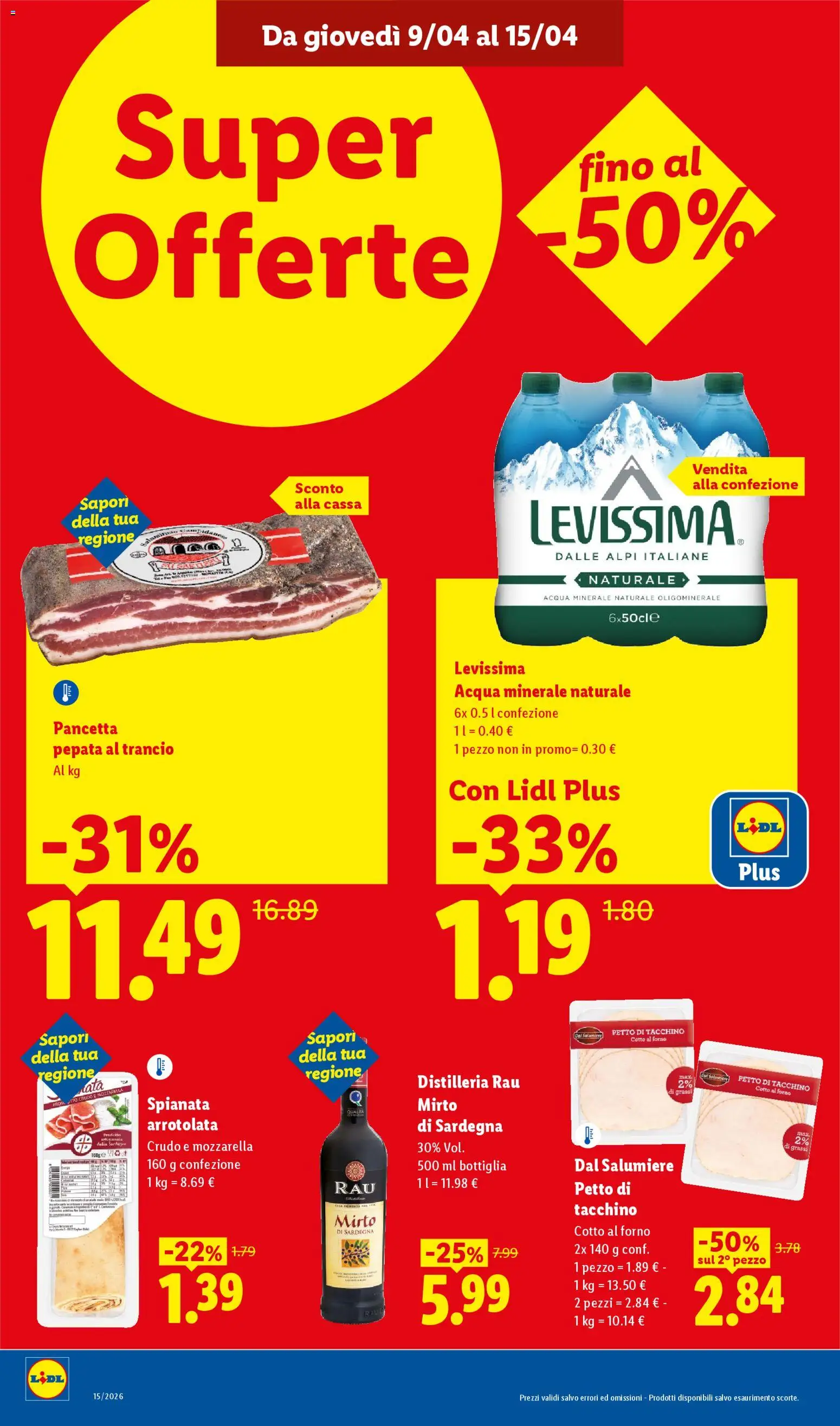 Volantino Lidl del 09.04.2026 | Pagina: 8 | Prodotti: Acqua, Mozzarella, Acqua minerale, Bottiglia