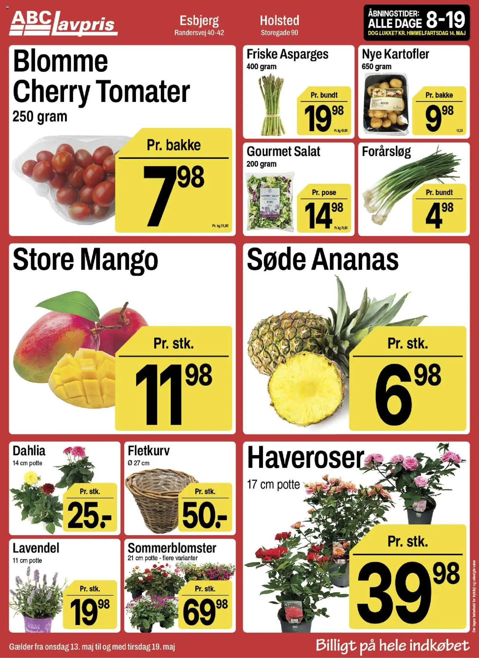 Abc Lavpris tilbudsavis – gyldig fra 13.05.2026 | Side: 3 | Produkter: Mango, Ananas, Forårsløg, Cherry