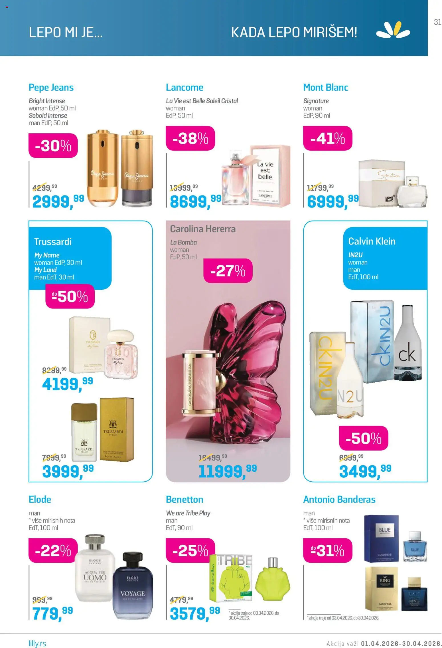 Lilly drogerie katalog - važi od 01.04.2026 | Strana: 31