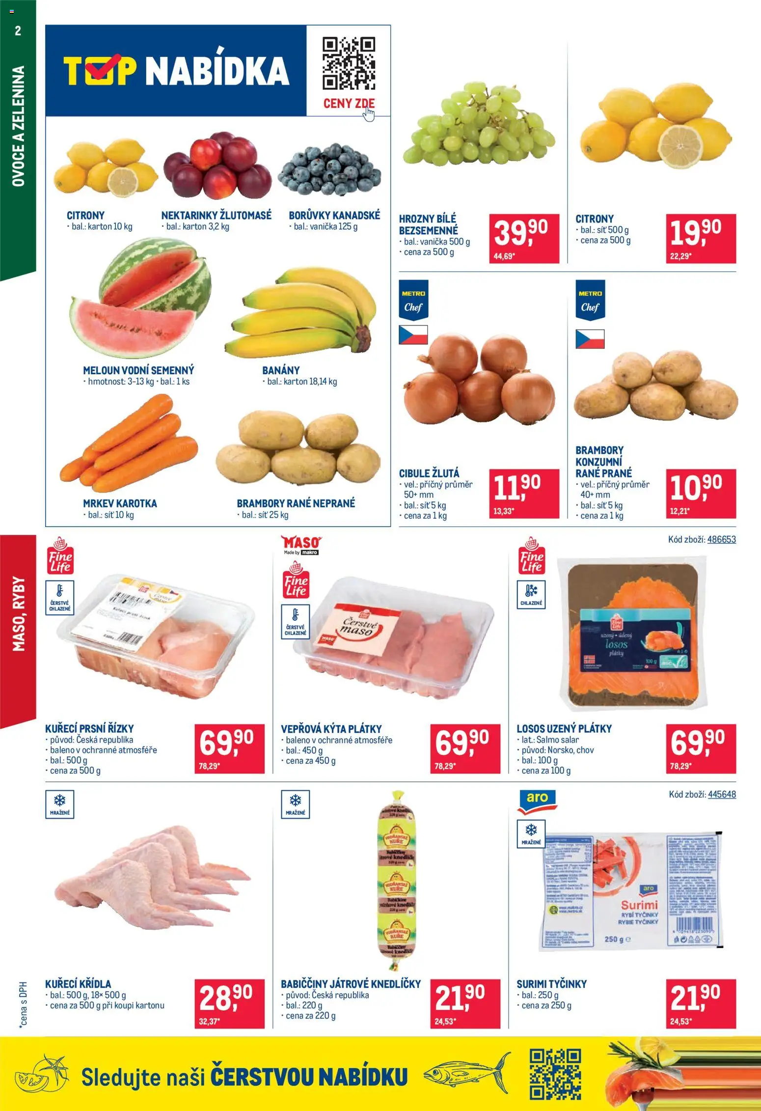 Makro leták - Maloobchod od 29.07.2026 | Strana: 2 | Produkty: Zelenina, Citróny, Kýta, Cibule