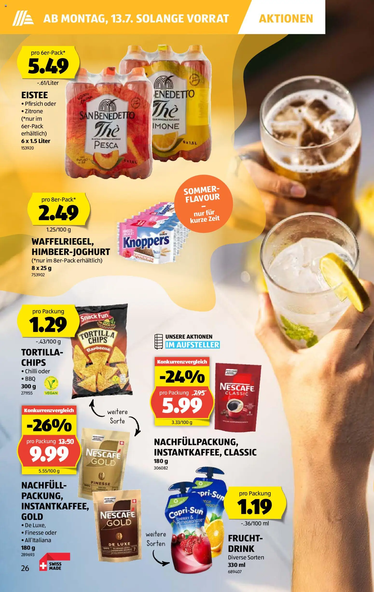 Aldi aktionen – gültig ab 09.07.2026 | Seite: 26 | Produkte: Chips, Pfirsich, Zitrone