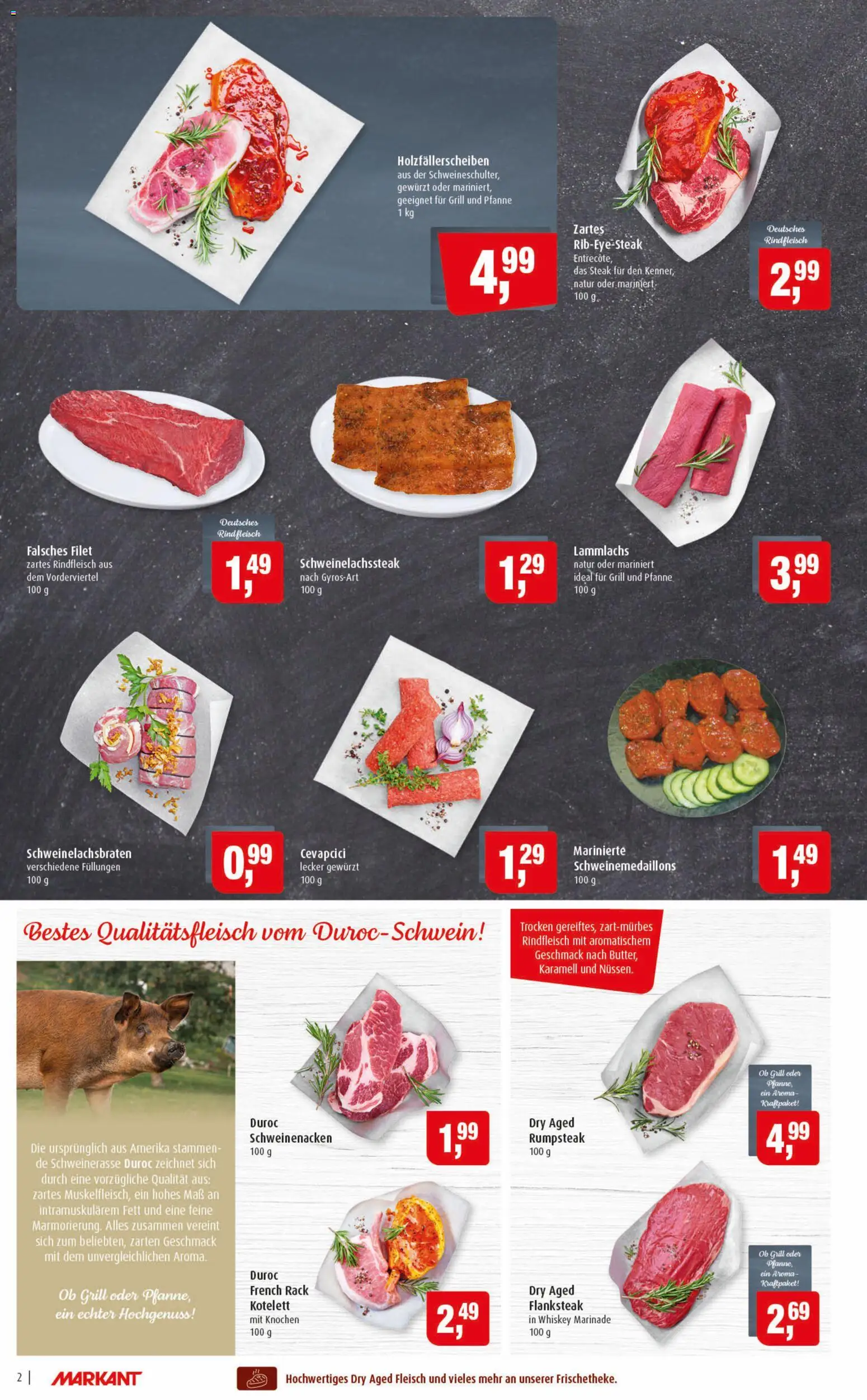 Markant Prospekt 	 – gültig ab 11.05.2026 | Seite: 2 | Produkte: Schweinenacken, Rindfleisch, Fleisch, Whiskey