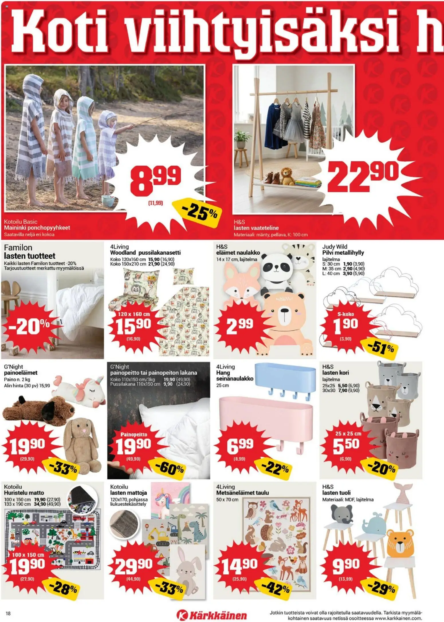 Kärkkäinen tarjoukset - Seinäjoen alue – voimassa 03.06.2026 alkaen | Sivu: 18 | Tuotteet: Tuoli, Kori, Taulu, Lakana