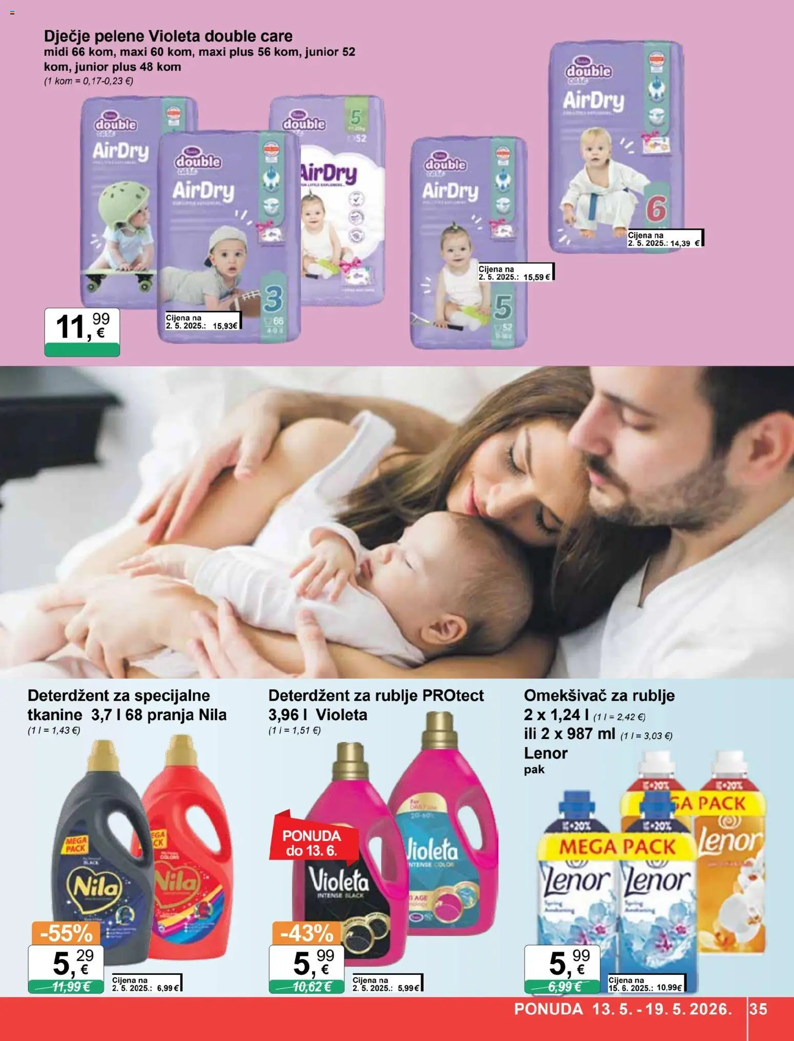 KTC katalog | vrijedi od 13.05.2026 | Stranica: 35 | Proizvodi: Pelene, Omekšivač, Nila, Lenor