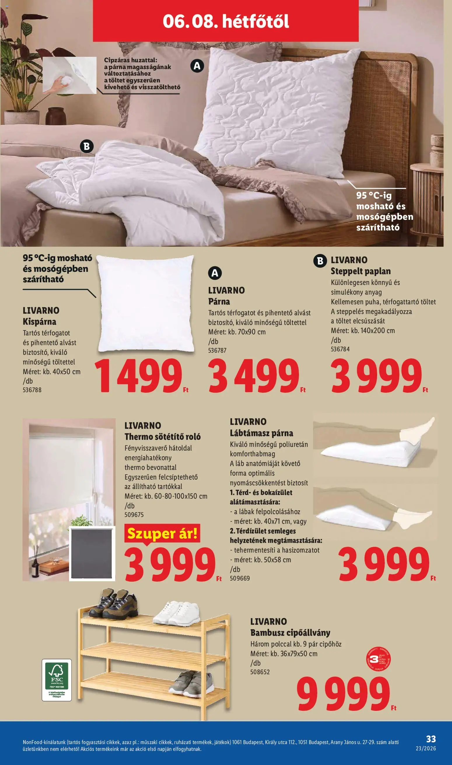 Lidl akciós ujság - amely érvényes a következő dátumtól: 04.06.2026 | Oldal: 33 | Termékek: Roller, Paplan, Játékok, Párna