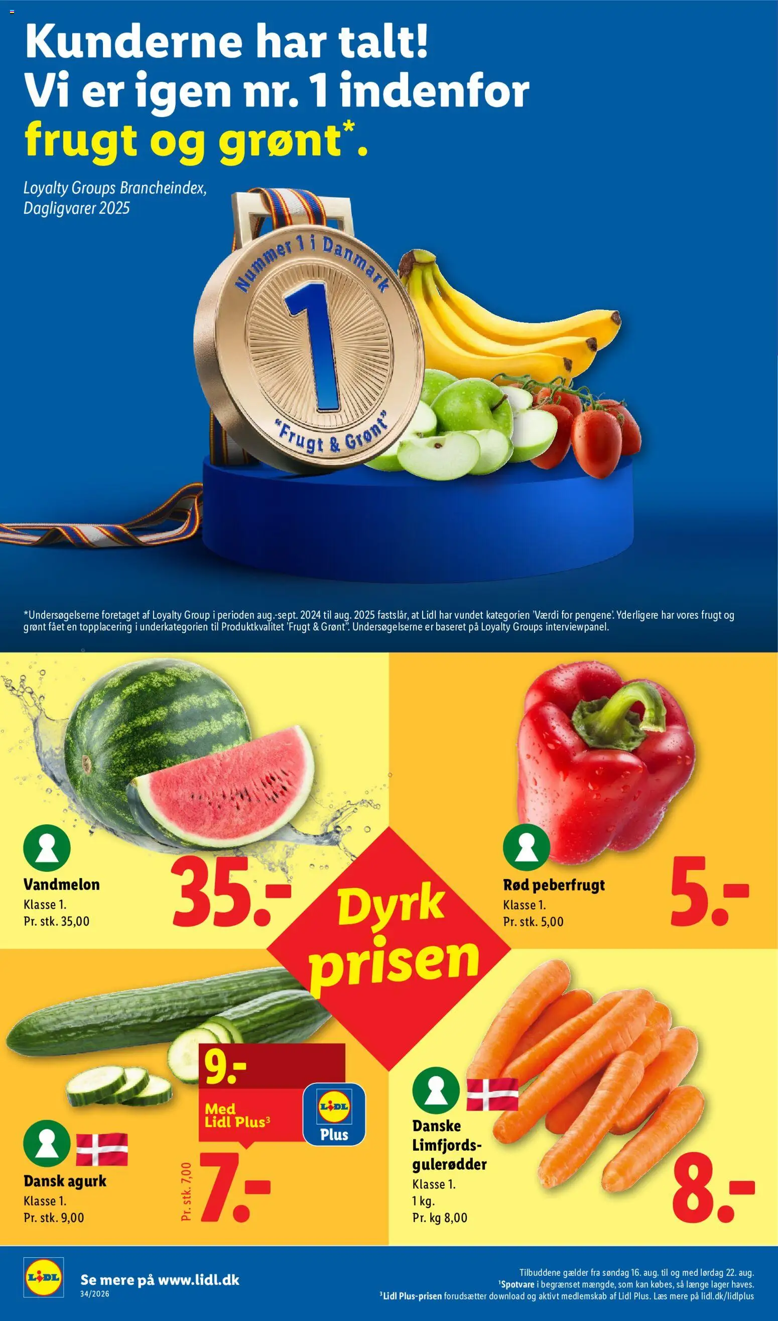 Lidl tilbudsavis – gyldig fra 16/08/2026 | Side: 2 | Produkter: Dagligvarer, Gulerødder, Vandmelon, Peberfrugt