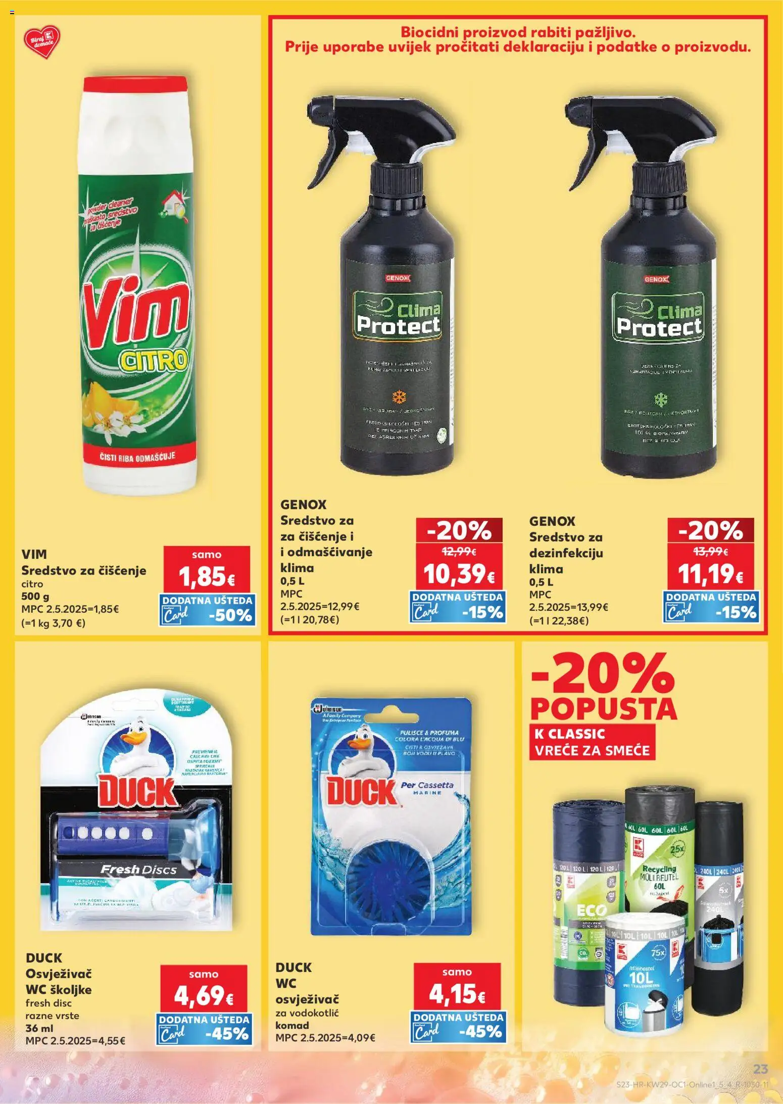 Kaufland katalog | vrijedi od 15.07.2026 | Stranica: 23 | Proizvodi: Klima, Riba, Vodokotlić, Vreće za smeće