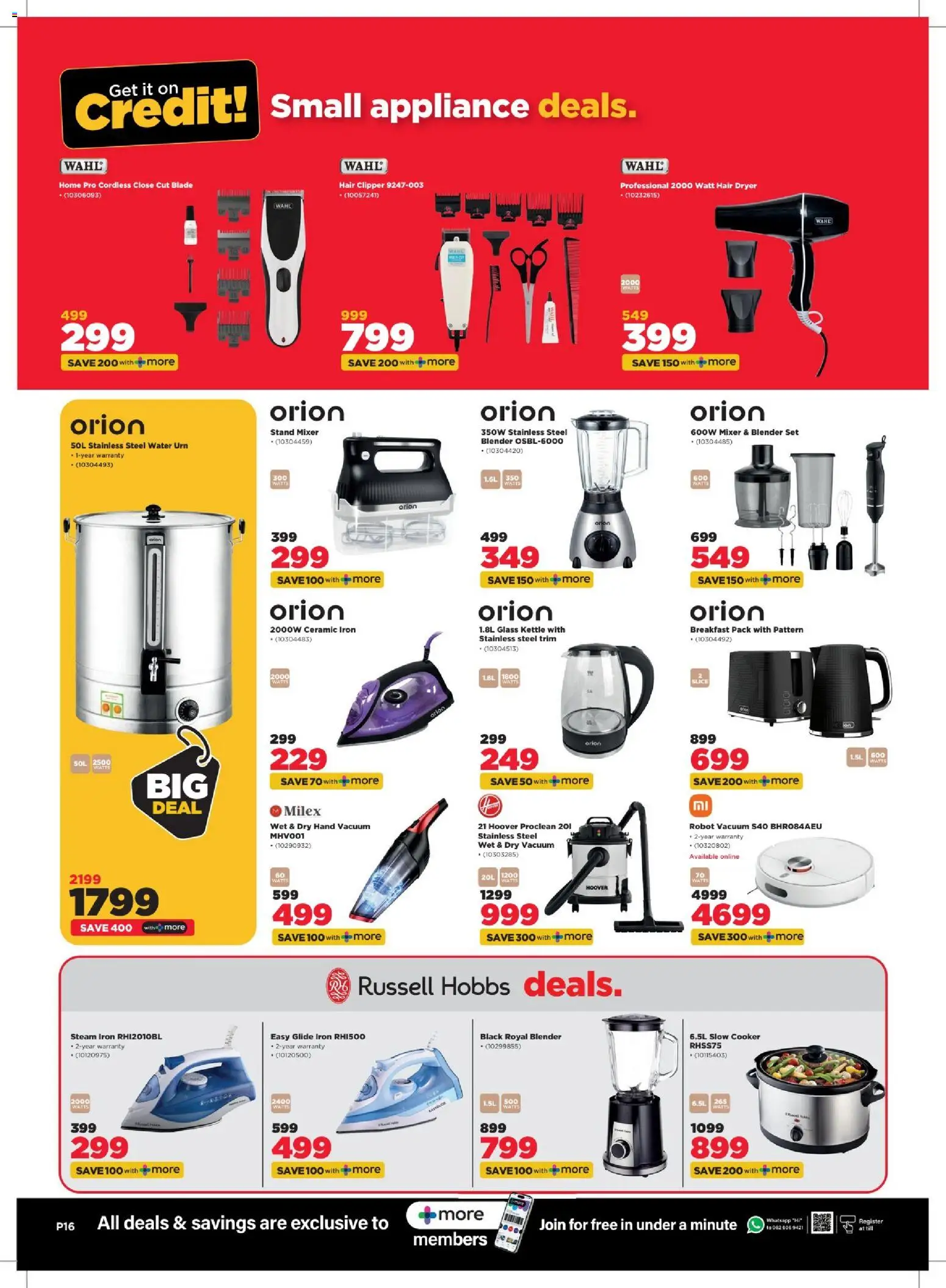 New HiFi Corp catalogue – valid from 01.04.2026 | Page: 16 | Products: Kettle, Hair dryer, Slow cooker, Hair clipper