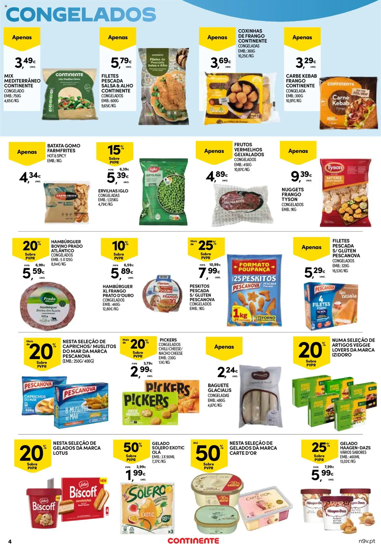 Continente Açores  │ válido de 14.05.2026 | Página: 4 | Produtos: Solero exotic, Batata, Pescada, Hambúrguer
