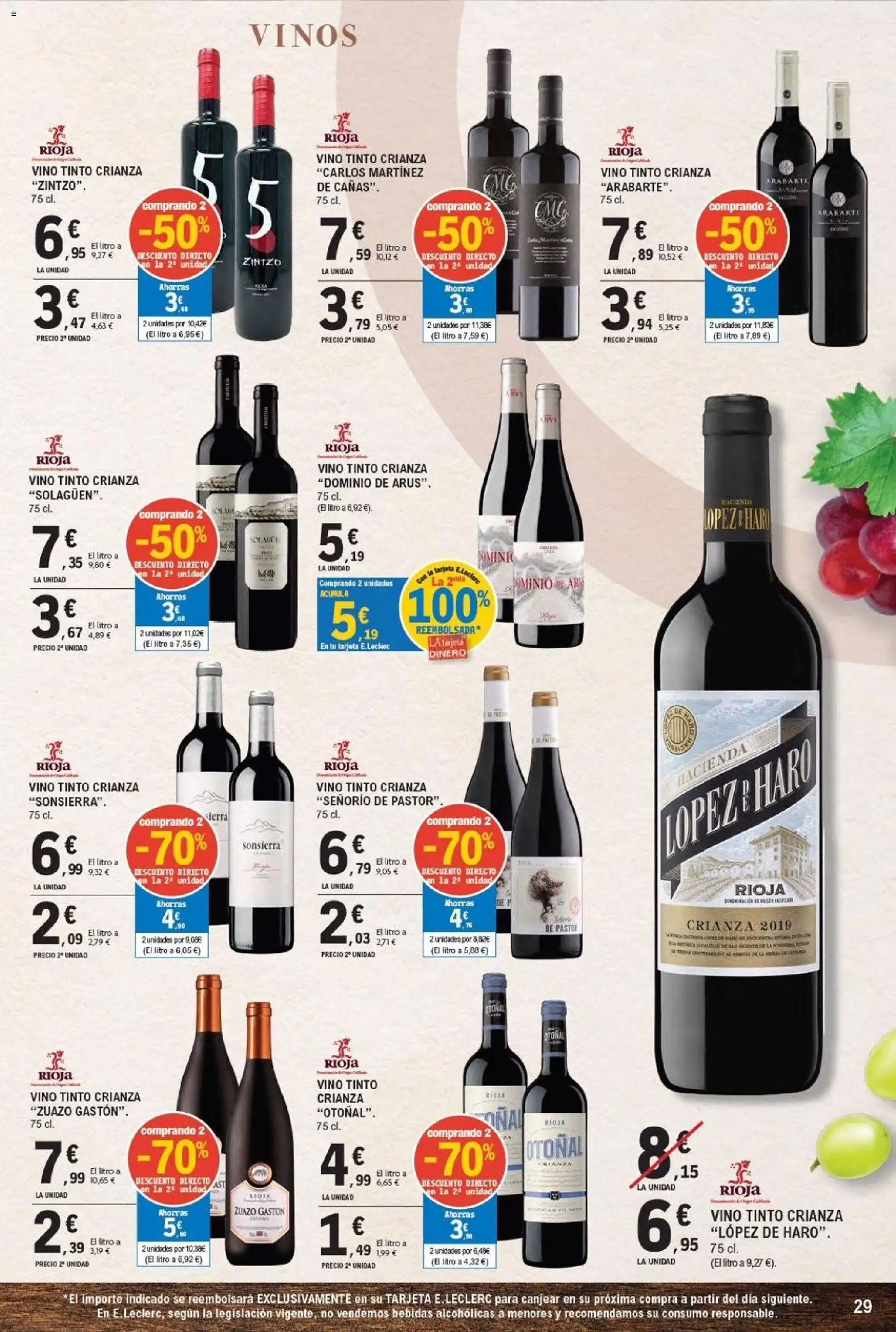 E.Leclerc - Vitoria-Gasteiz │ válido desde el 16/09/2026 | Página: 29 | Productos: Vino tinto, Vino, Bebidas
