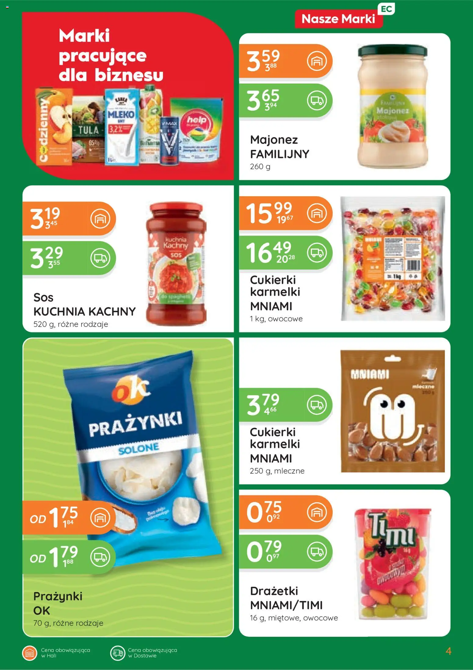 Eurocash gazetka od 25.06.2026 | Strona: 4 | Produkty: Mleko, Cukierki, Majonez