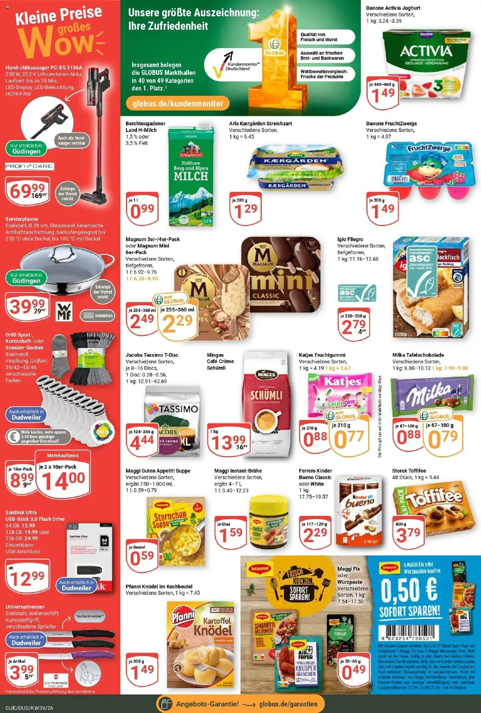 Globus Prospekt Saarbrücken-Güdingen (ab 21.09.2026) » Angebote online | Seite: 4 | Produkte: Hahnchen, Iglo, Toffifee, Maggi fix