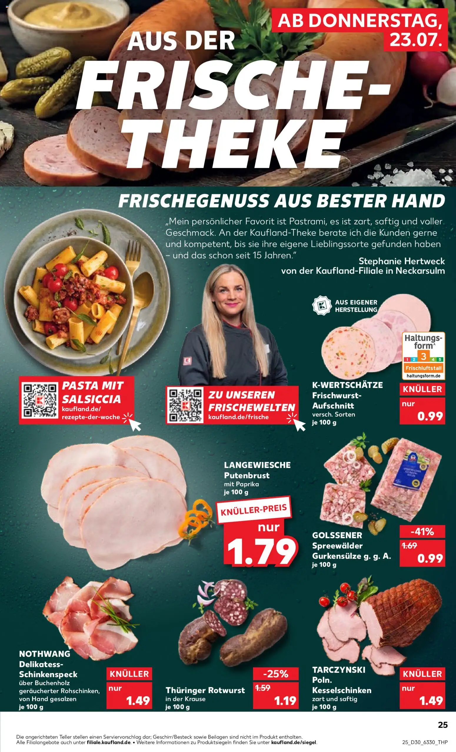 Kaufland Prospekt Kiel – gültig ab 23.07.2026 | Seite: 25 | Produkte: Theke, Paprika, Pasta