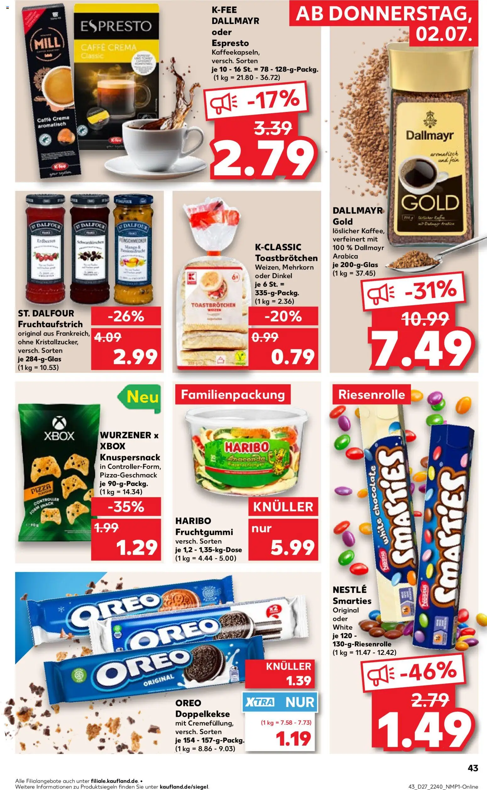Kaufland Prospekt Stuttgart – gültig ab 02.07.2026 | Seite: 41 | Produkte: Xbox, Haribo, Dallmayr, Pizza