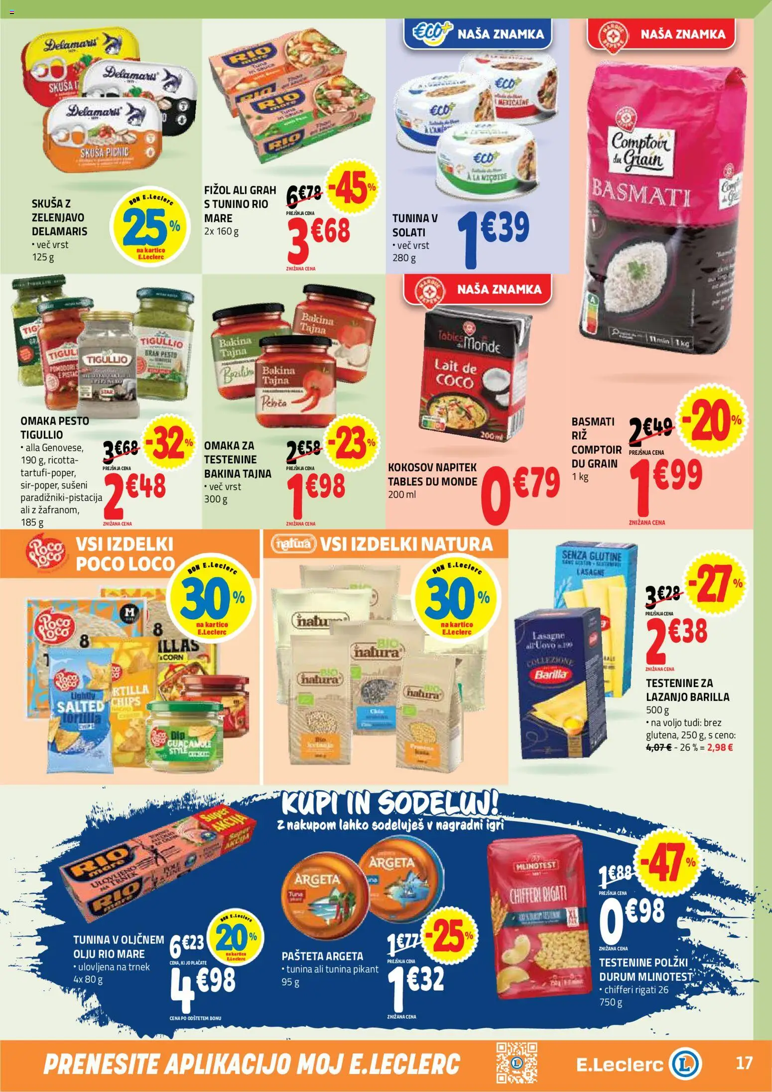 Novi E.leclerc katalog ponudbe – veljaven od 02.09.2026 | Stran: 17 | Izdelki: Barilla, Pašteta, Pesto, Omaka