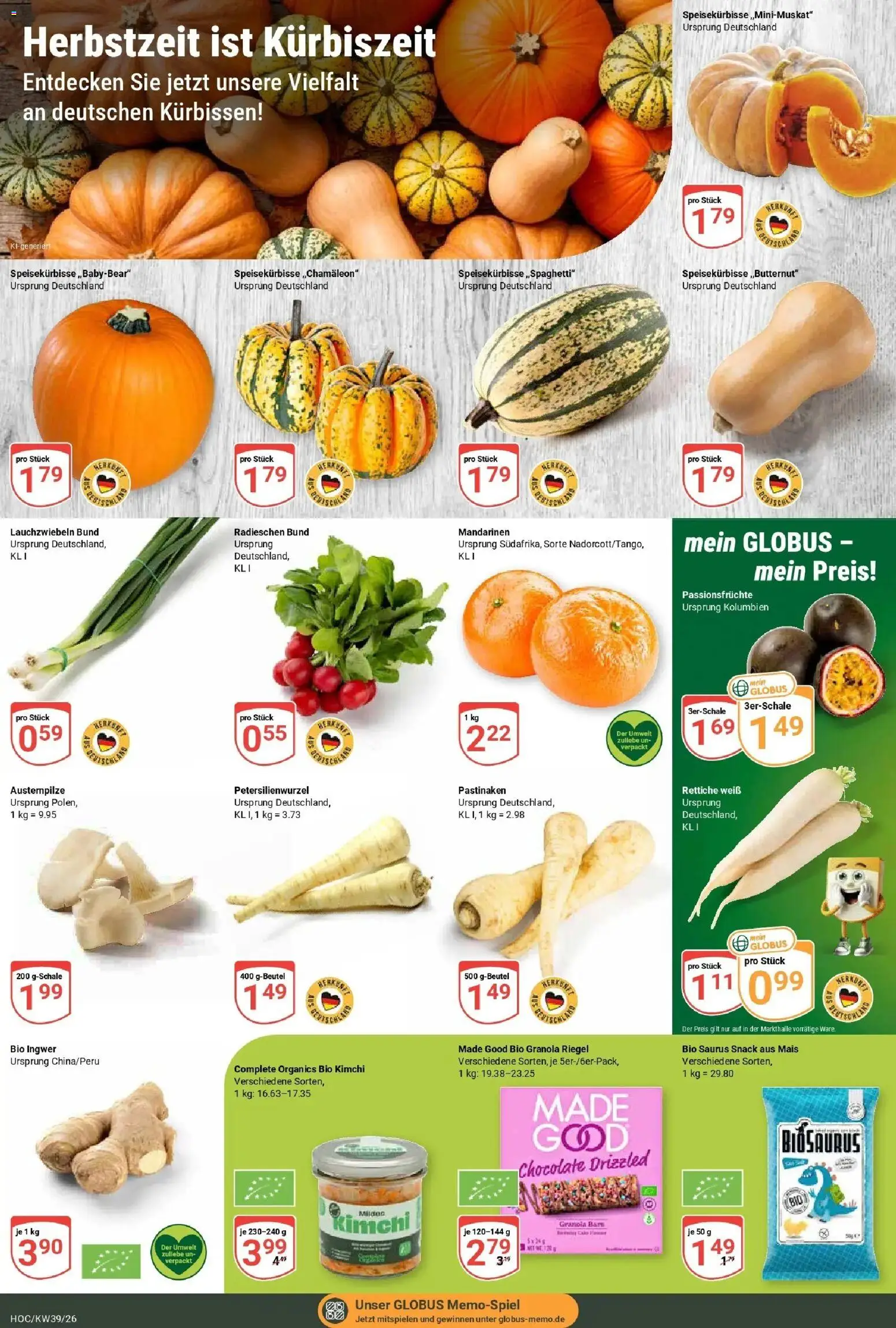 Globus Prospekt Hockenheim (ab 21.09.2026) » Angebote online | Seite: 8 | Produkte: Mais, Mandarinen