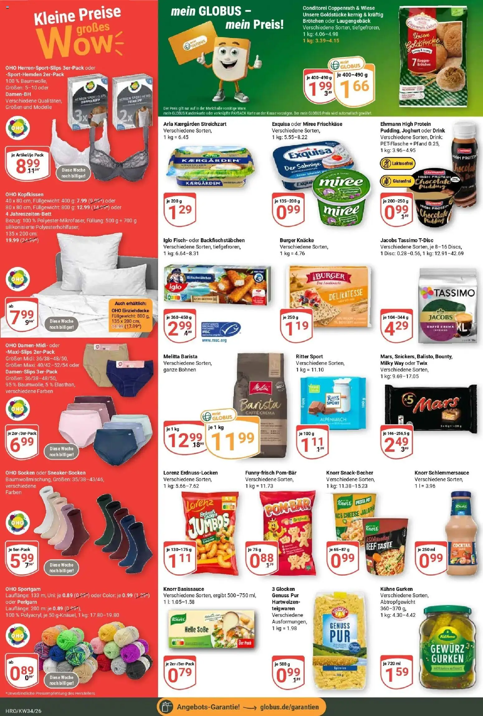 Globus Prospekt Rostock (ab 17.08.2026) » Angebote online | Seite: 6 | Produkte: Pudding, Pasta, Tassimo, Frischkase