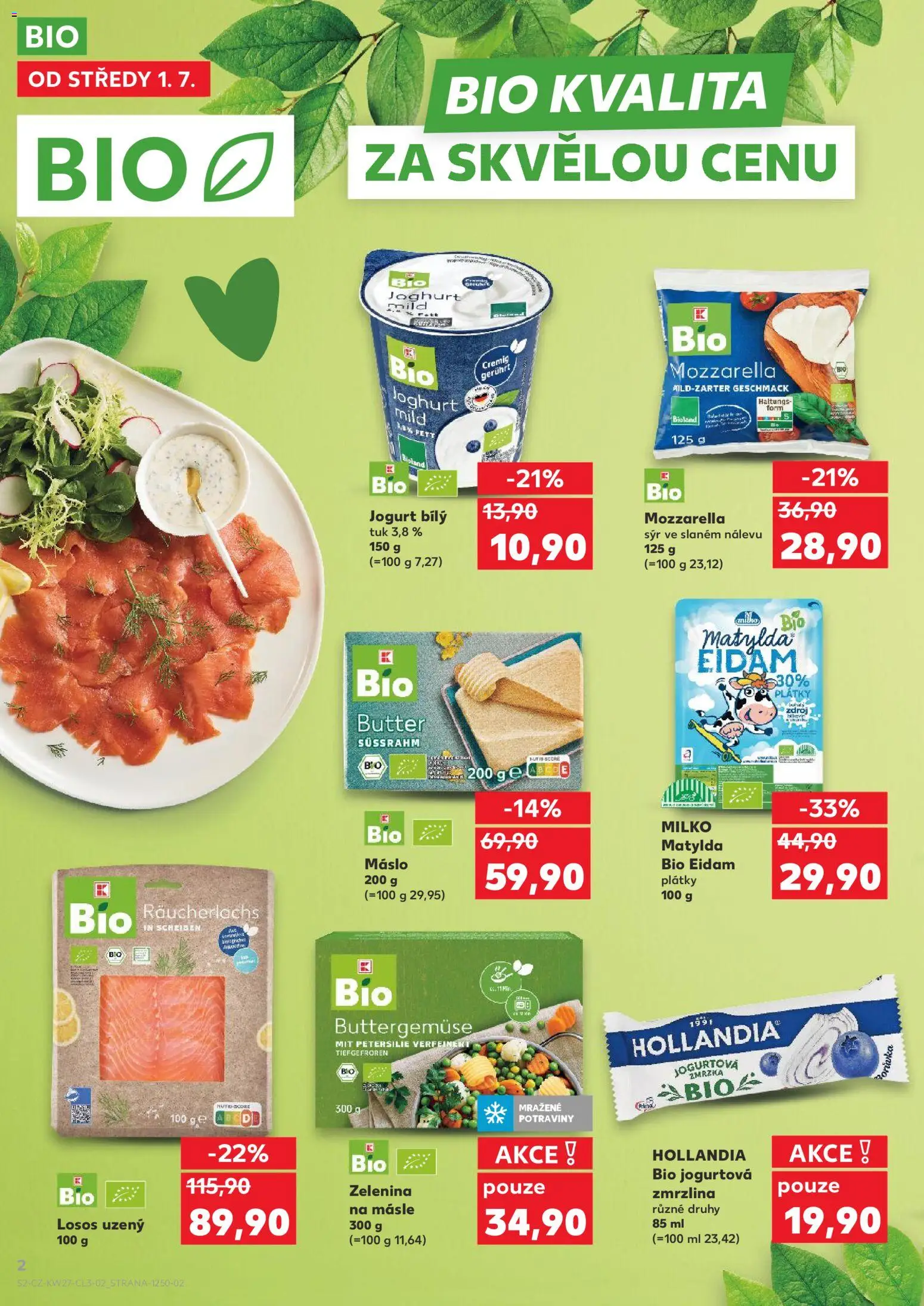 Kaufland leták - Brno od 01.07.2026 | Strana: 2 | Produkty: Máslo, Sýr, Eidam, Hollandia
