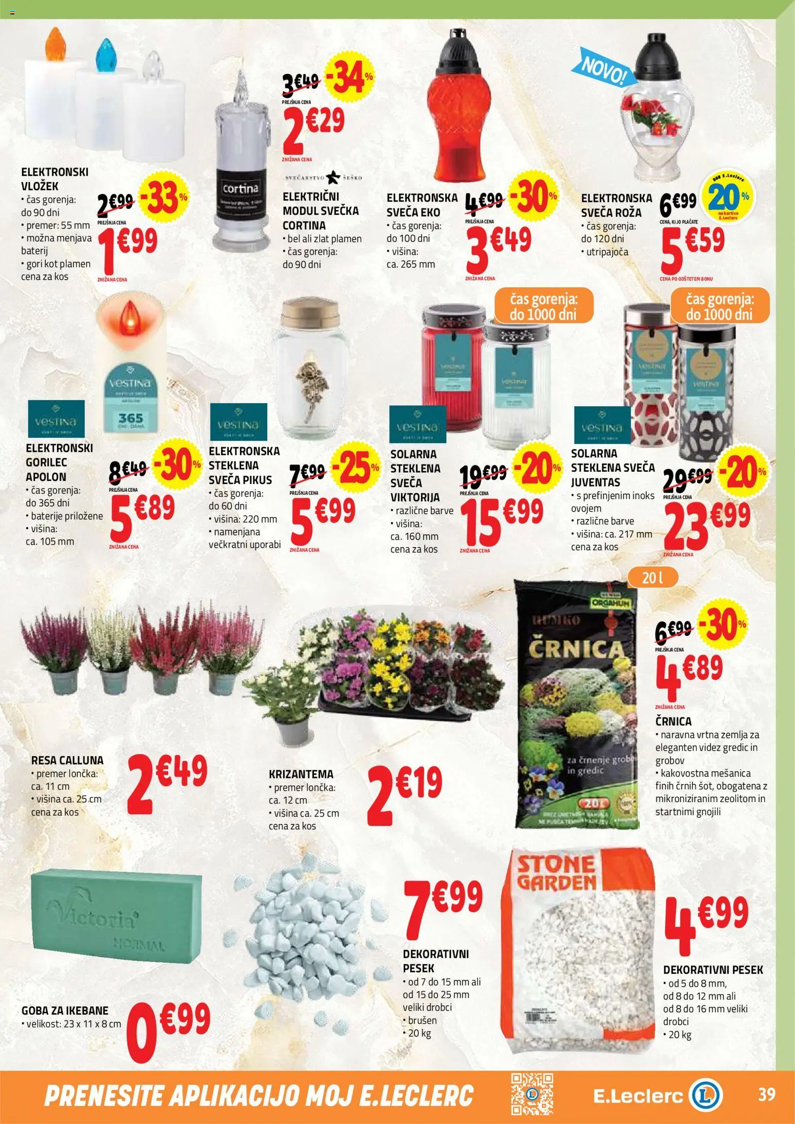 Novi E.leclerc katalog ponudbe – veljaven od 07.10.2026 | Stran: 39 | Izdelki: Žemlja, Sveča, Kos, Goba