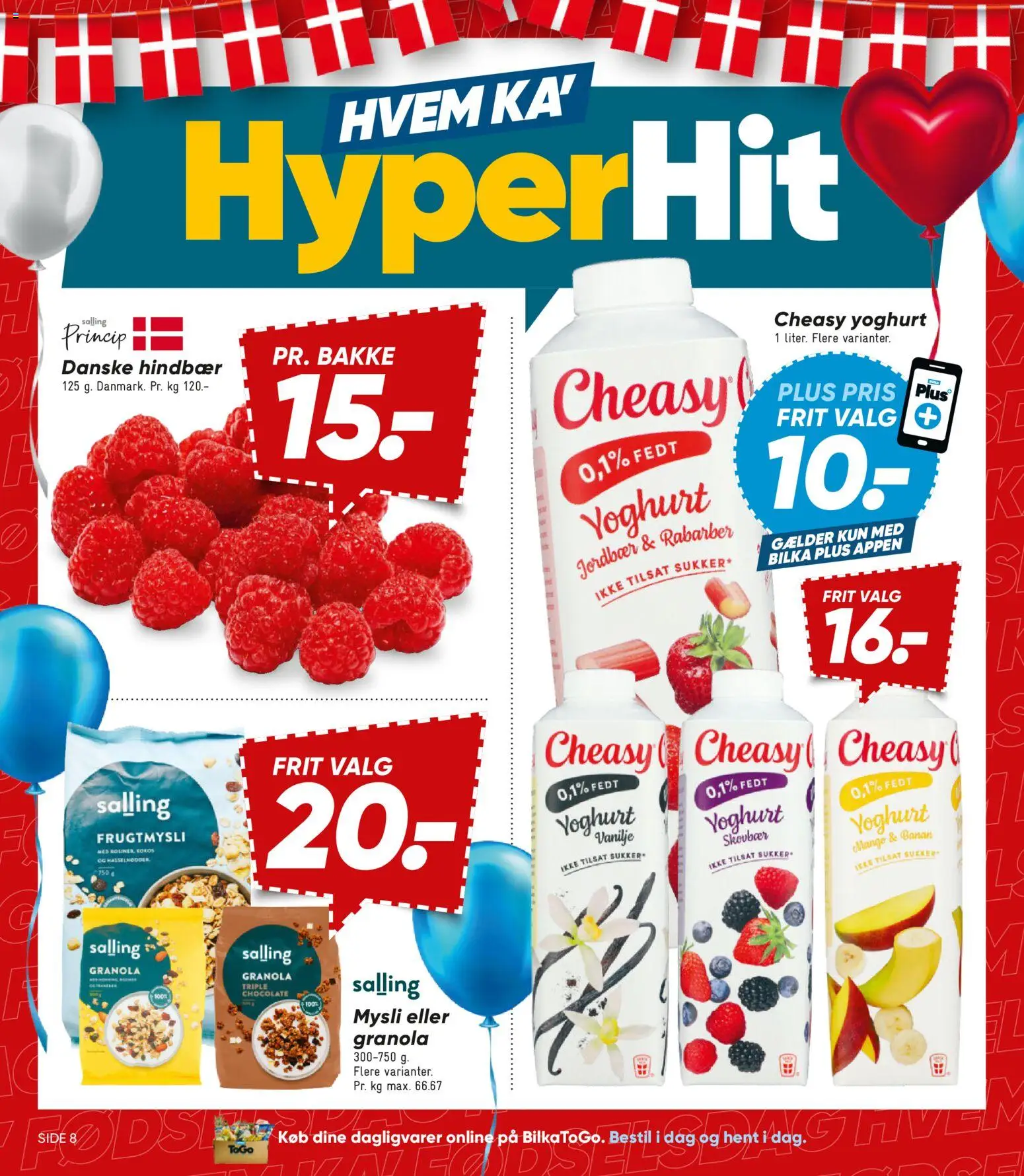 Bilka tilbudsavis – gyldig fra 24/07/2026 | Side: 8 | Produkter: Rabarber, Hindbær, Sukker, Vanilje