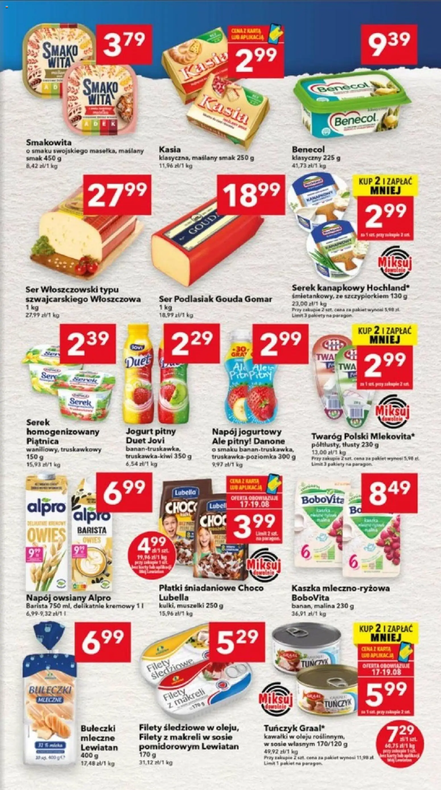 Lewiatan gazetka - Ostrów Wielkopolski od 13.08.2026 | Strona: 3 | Produkty: Karta, Malina, Jogurt pitny, Twaróg