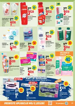 E.leclerc katalog akcije – veljaven od 02.09.2026 | Stran: 25 | Izdelki: Higienski vložki, Milo, Gel za tusiranje, Ščitniki